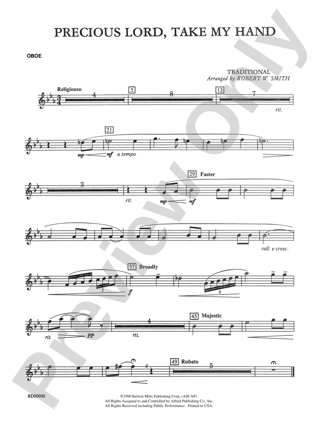 Precious Lord, Take My Hand: Oboe