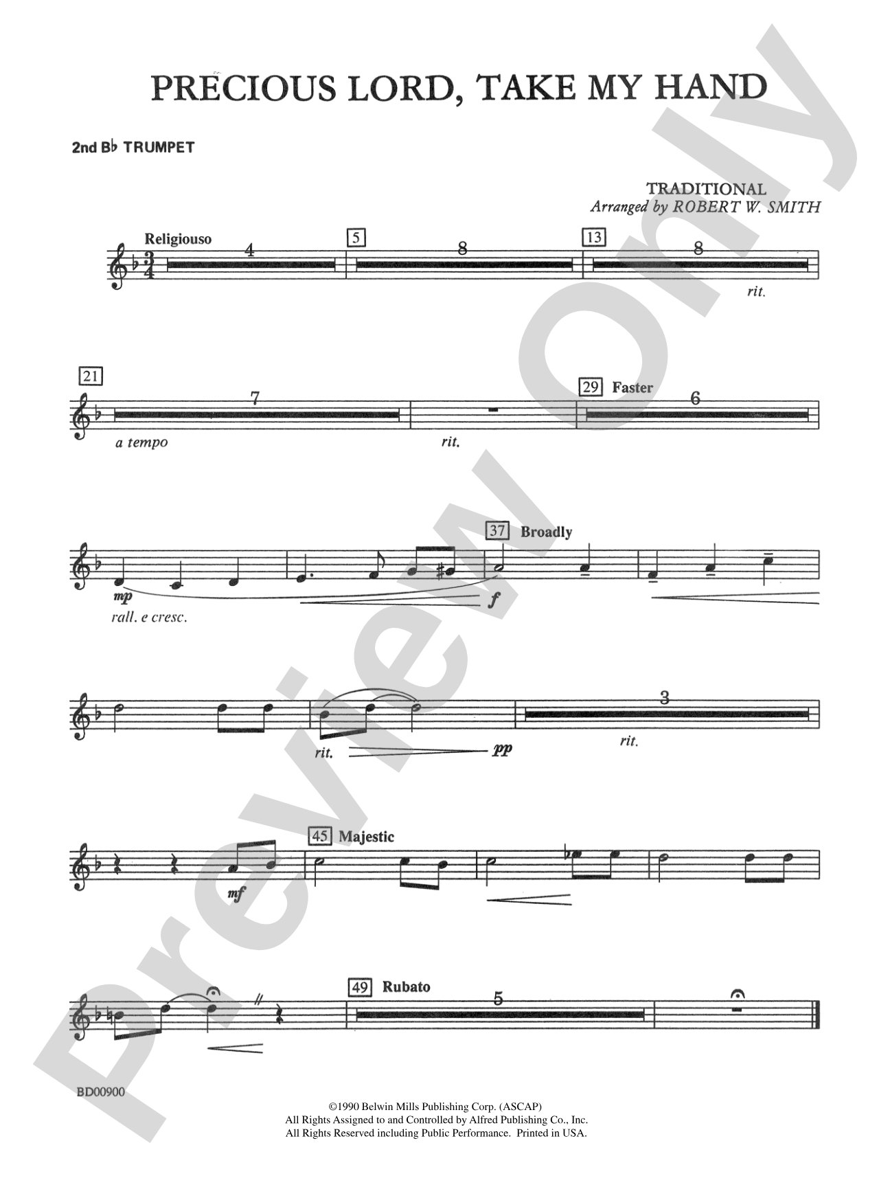 Precious Lord, Take My Hand: 2nd B-flat Trumpet