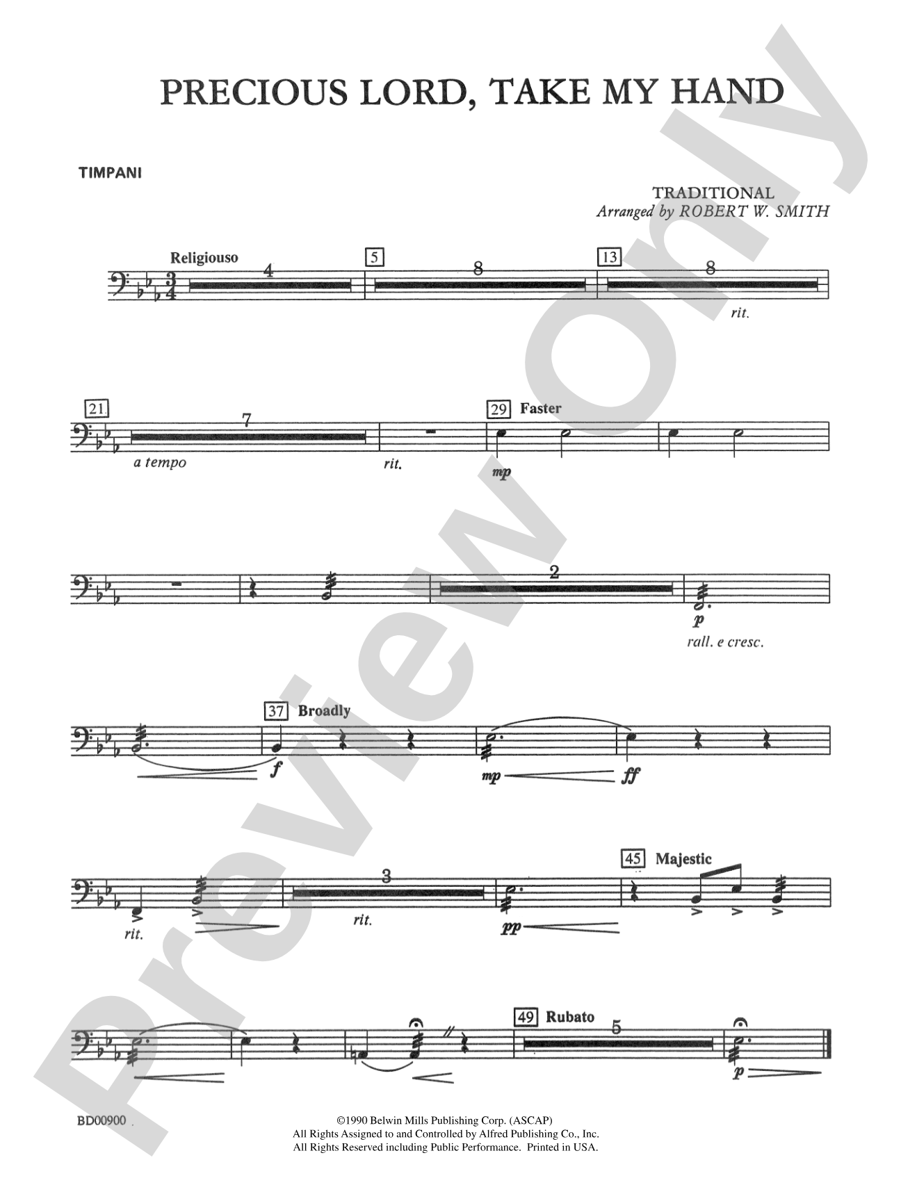 Precious Lord, Take My Hand: Timpani
