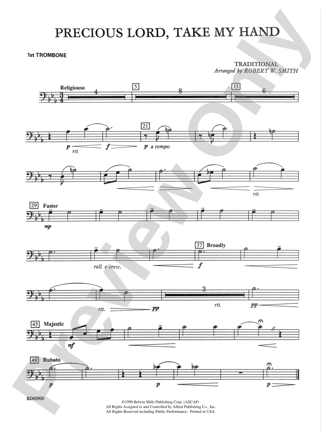 Precious Lord, Take My Hand: 1st Trombone