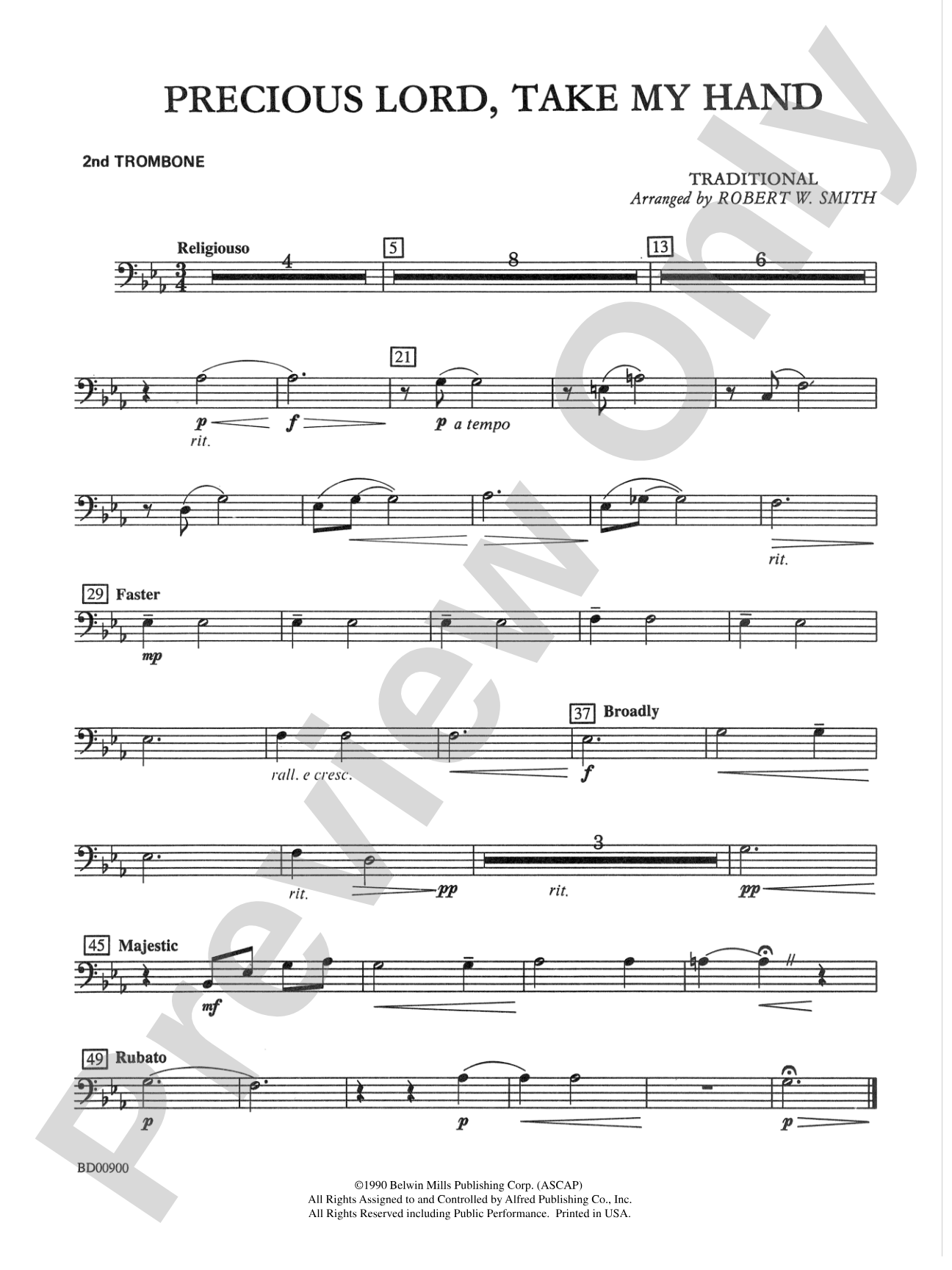 Precious Lord, Take My Hand: 2nd Trombone