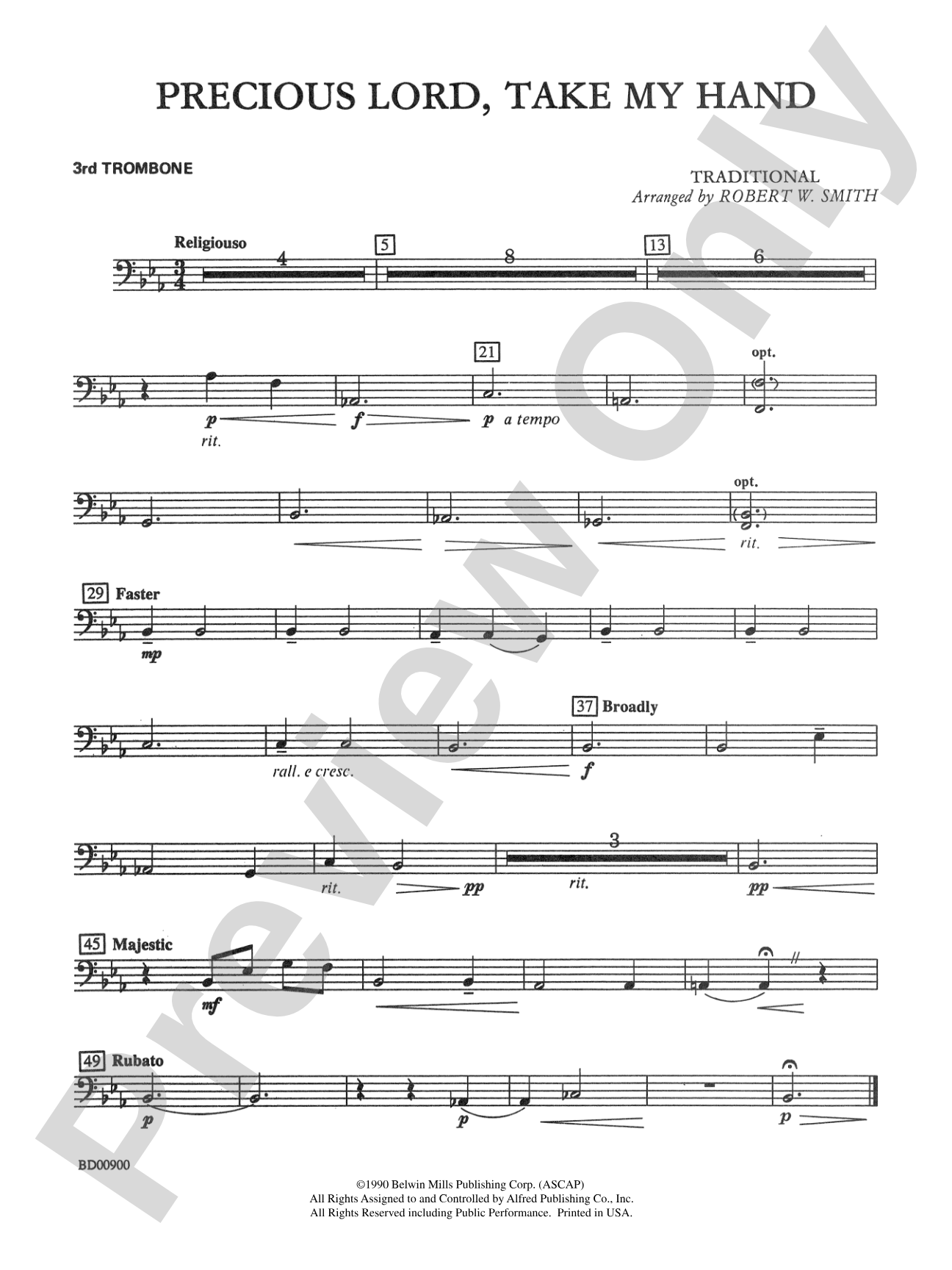 Precious Lord, Take My Hand: 3rd Trombone