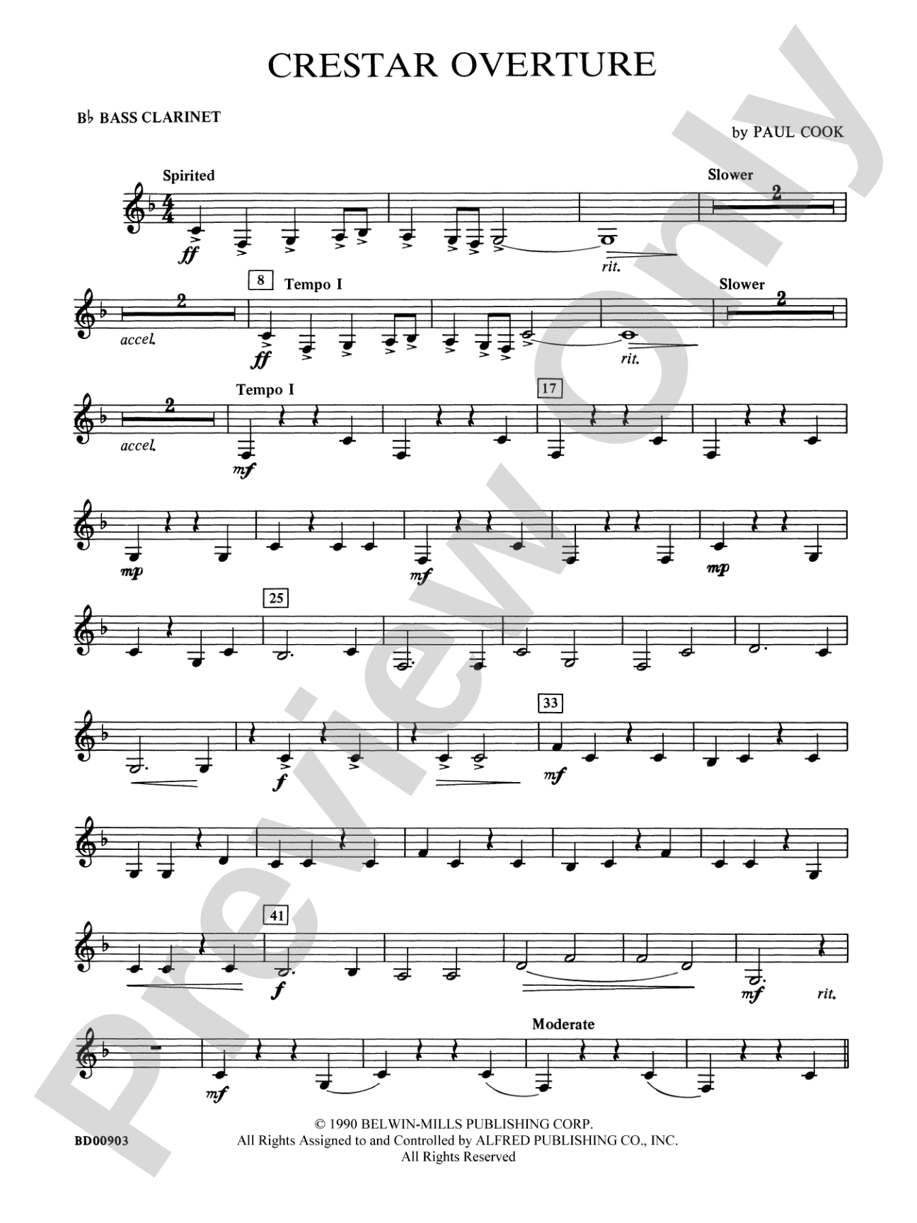 Crestar Overture: B-flat Bass Clarinet