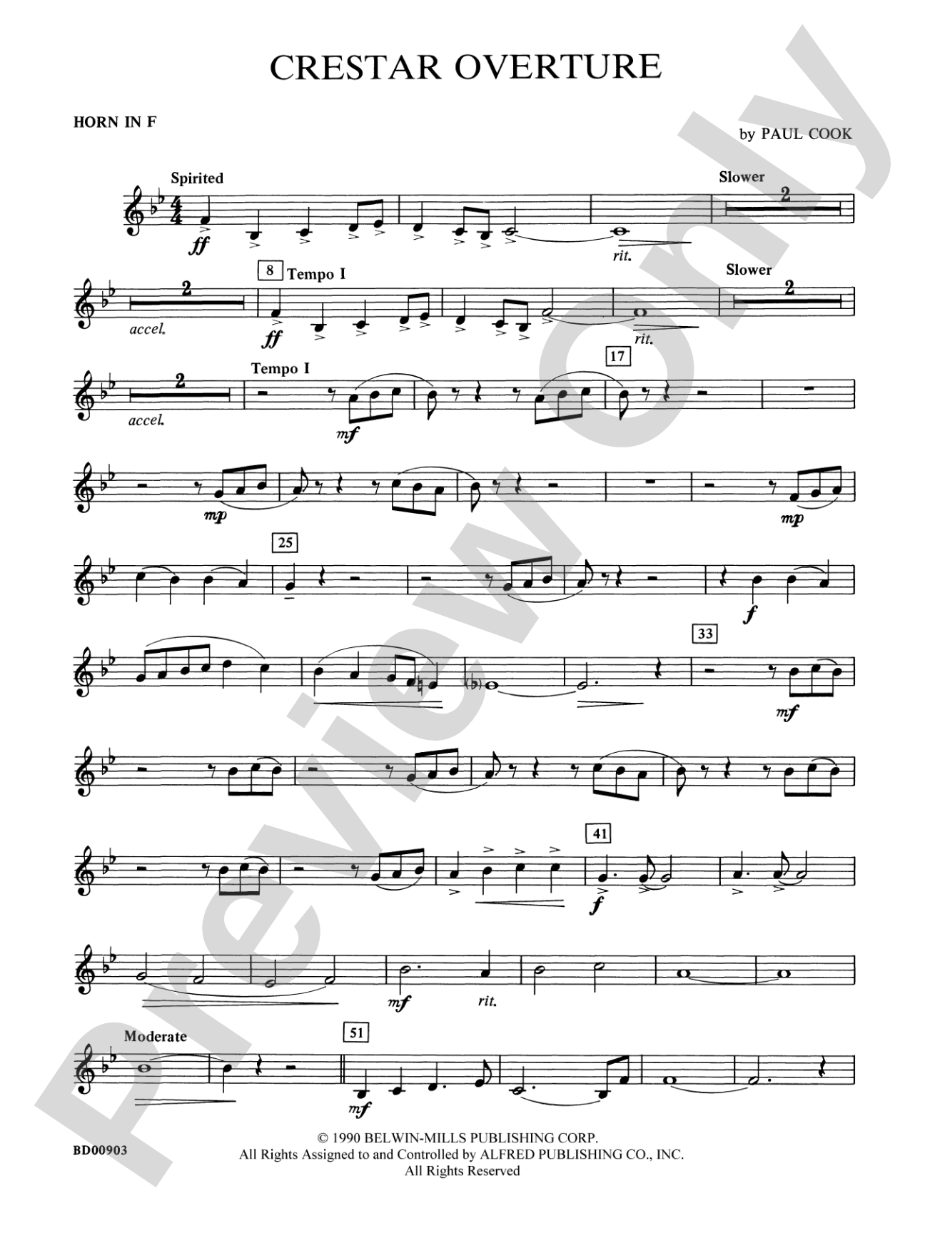 Crestar Overture: 1st F Horn