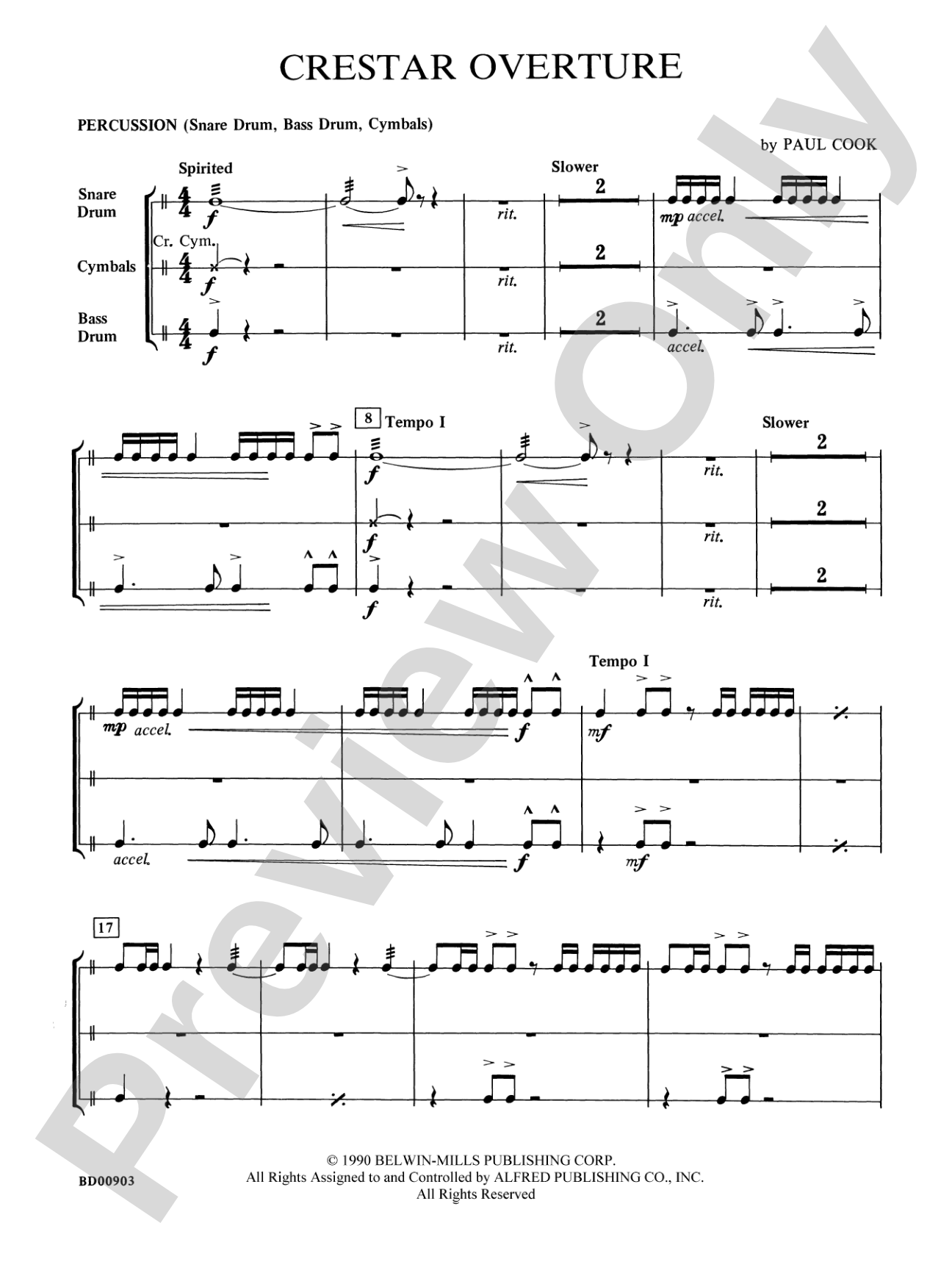 Crestar Overture: 1st Percussion