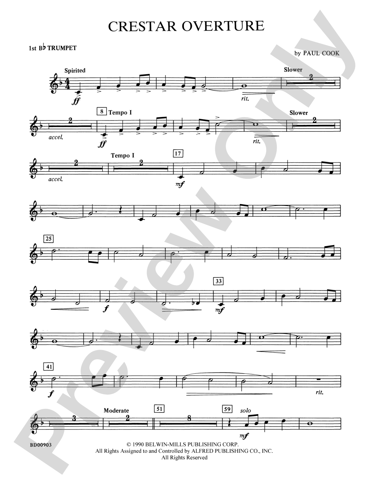 Crestar Overture: 1st B-flat Trumpet