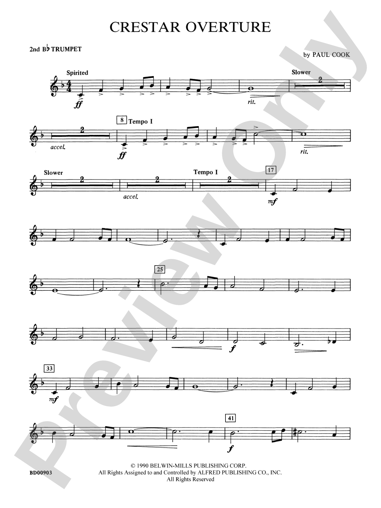 Crestar Overture: 2nd B-flat Trumpet