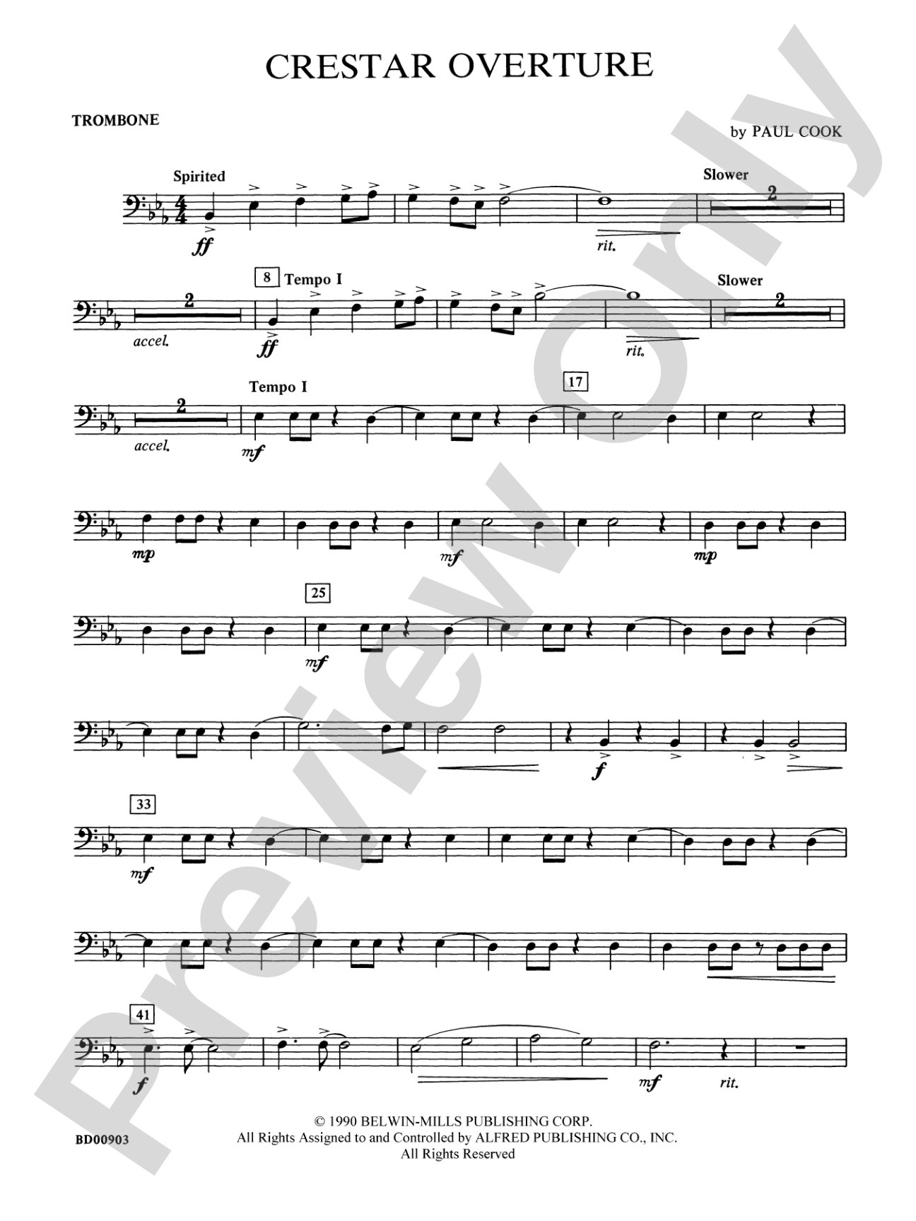 Crestar Overture: 1st Trombone