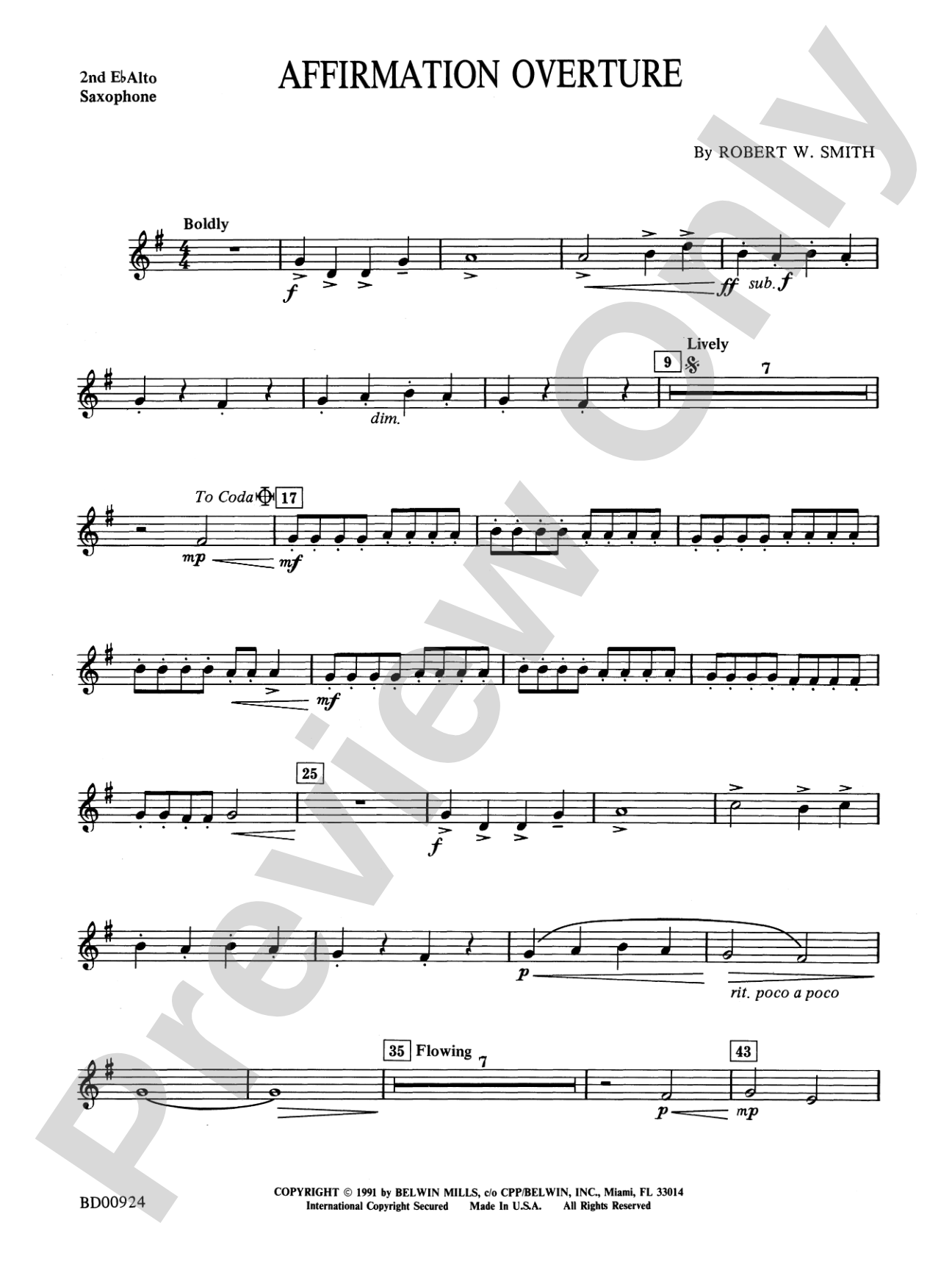 Affirmation Overture: 2nd E-flat Alto Saxophone