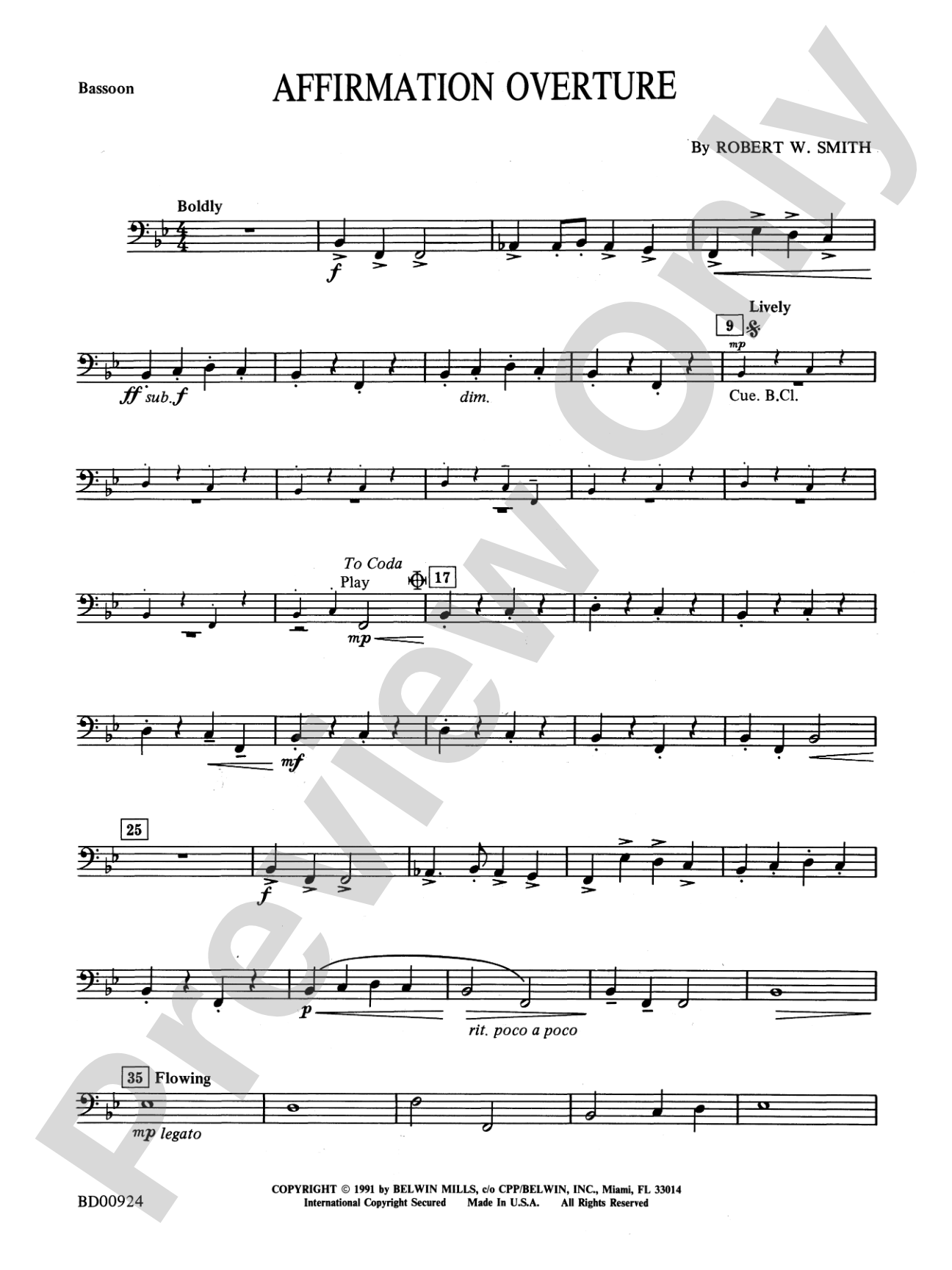 Affirmation Overture: Bassoon