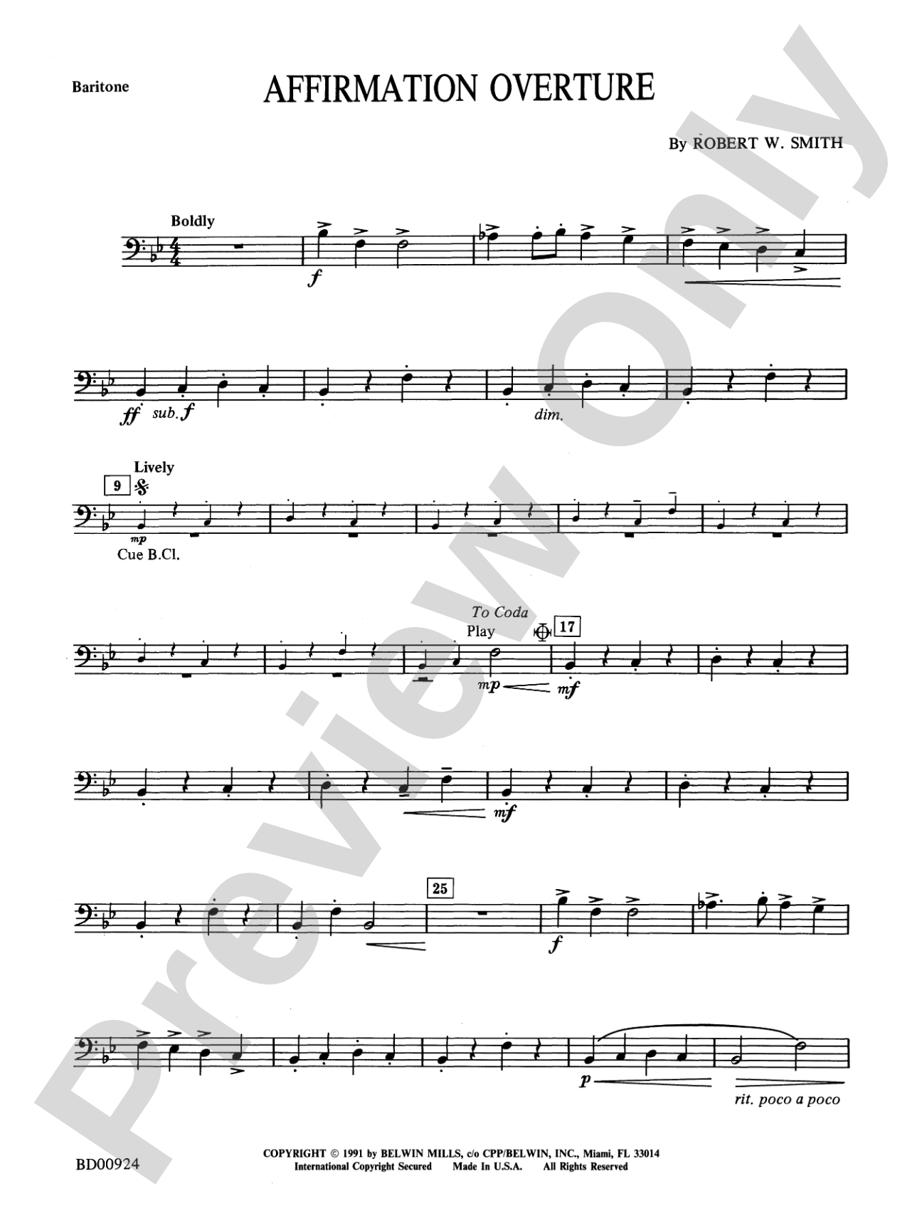 Affirmation Overture: Baritone B.C.
