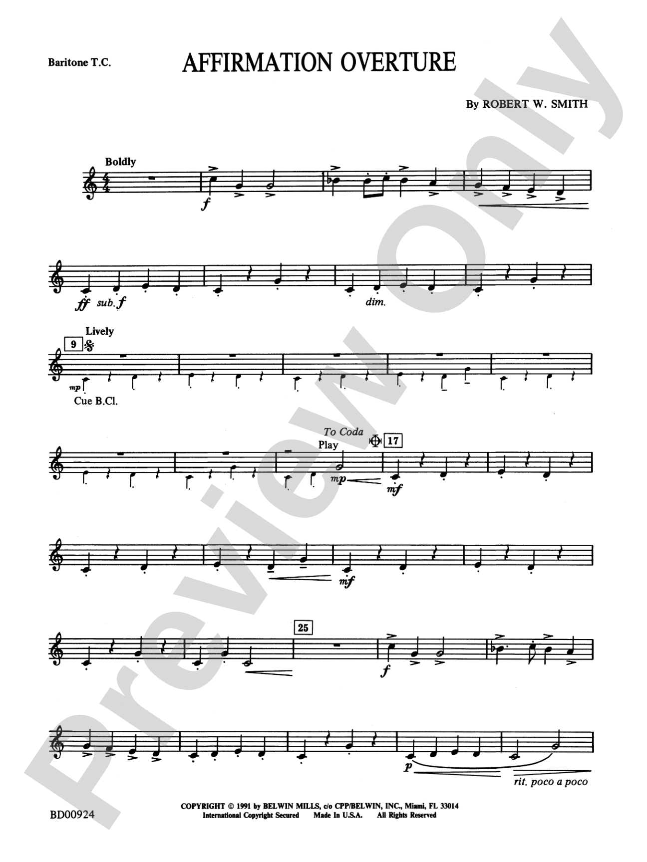 Affirmation Overture: Baritone T.C.