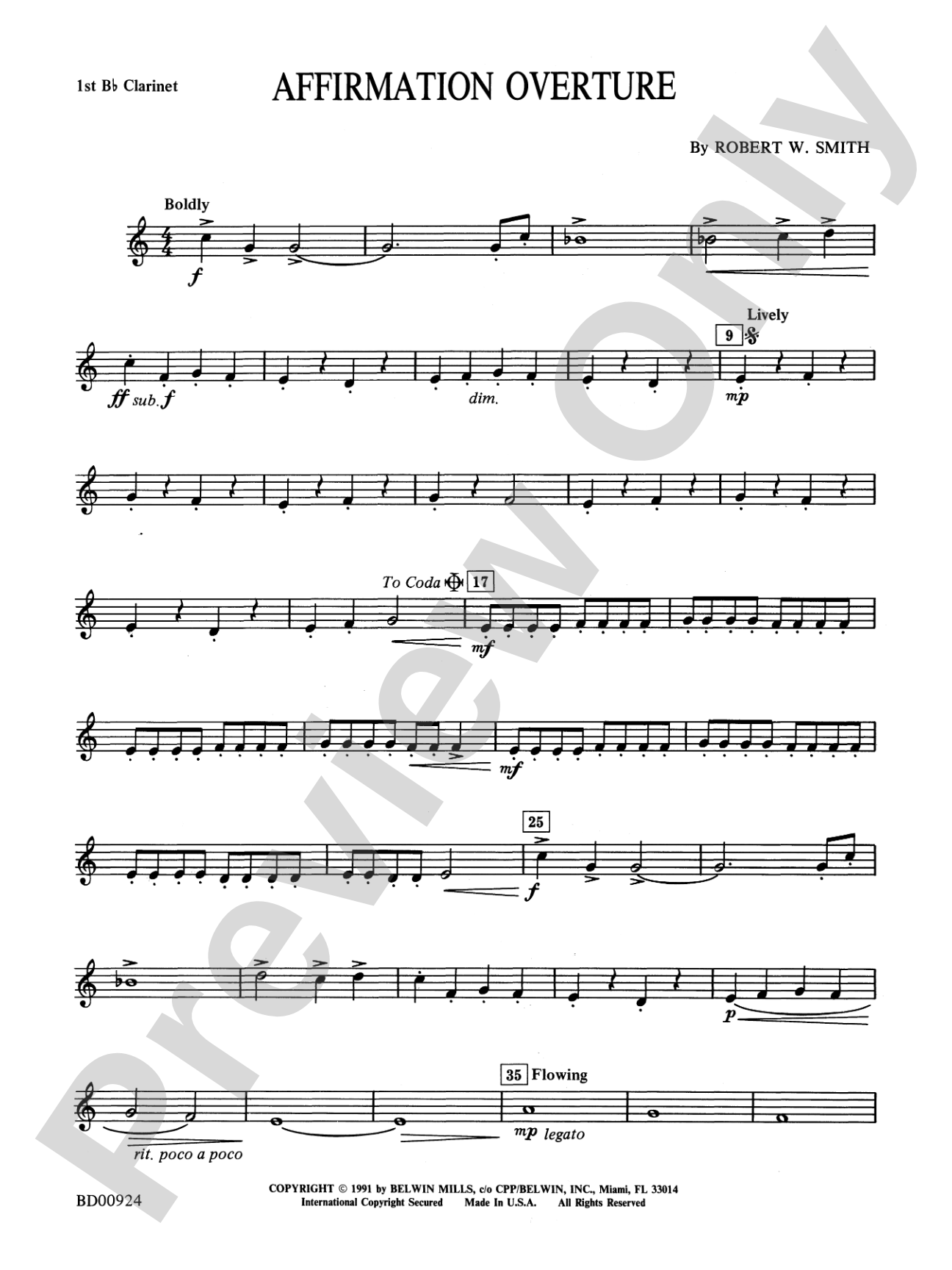 Affirmation Overture: 1st B-flat Clarinet