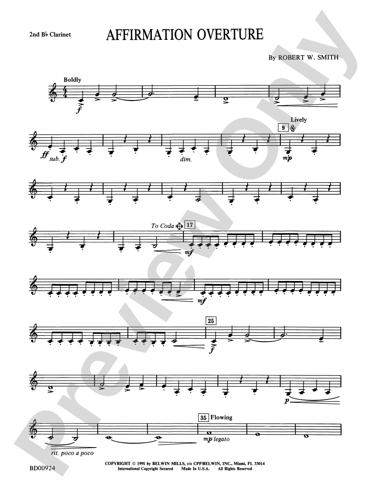Affirmation Overture: 2nd B-flat Clarinet