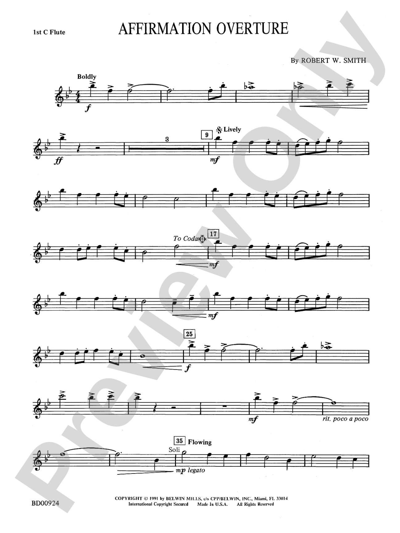 Affirmation Overture: Flute