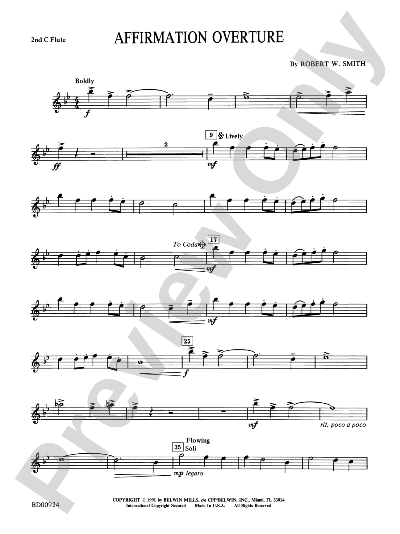 Affirmation Overture: 2nd Flute