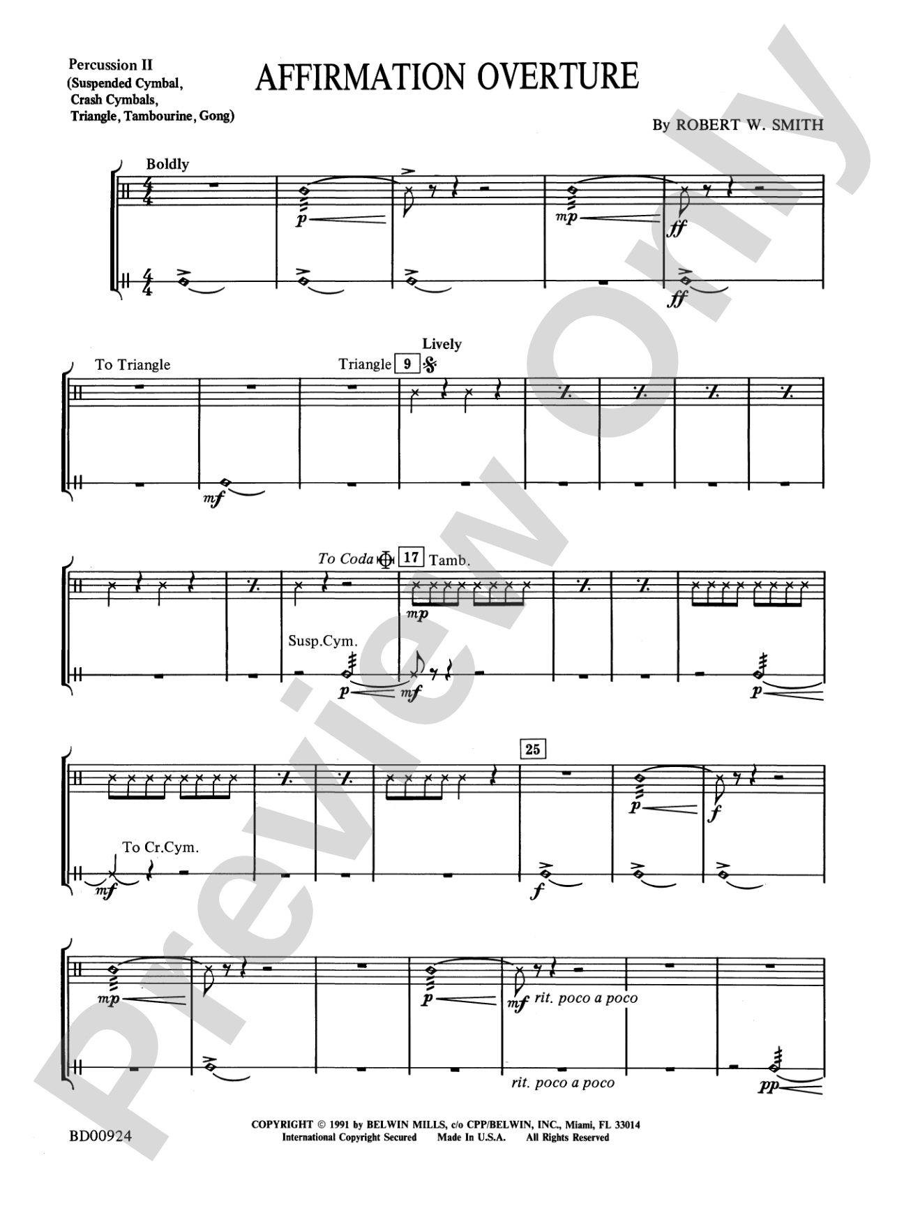 Affirmation Overture: 2nd Percussion