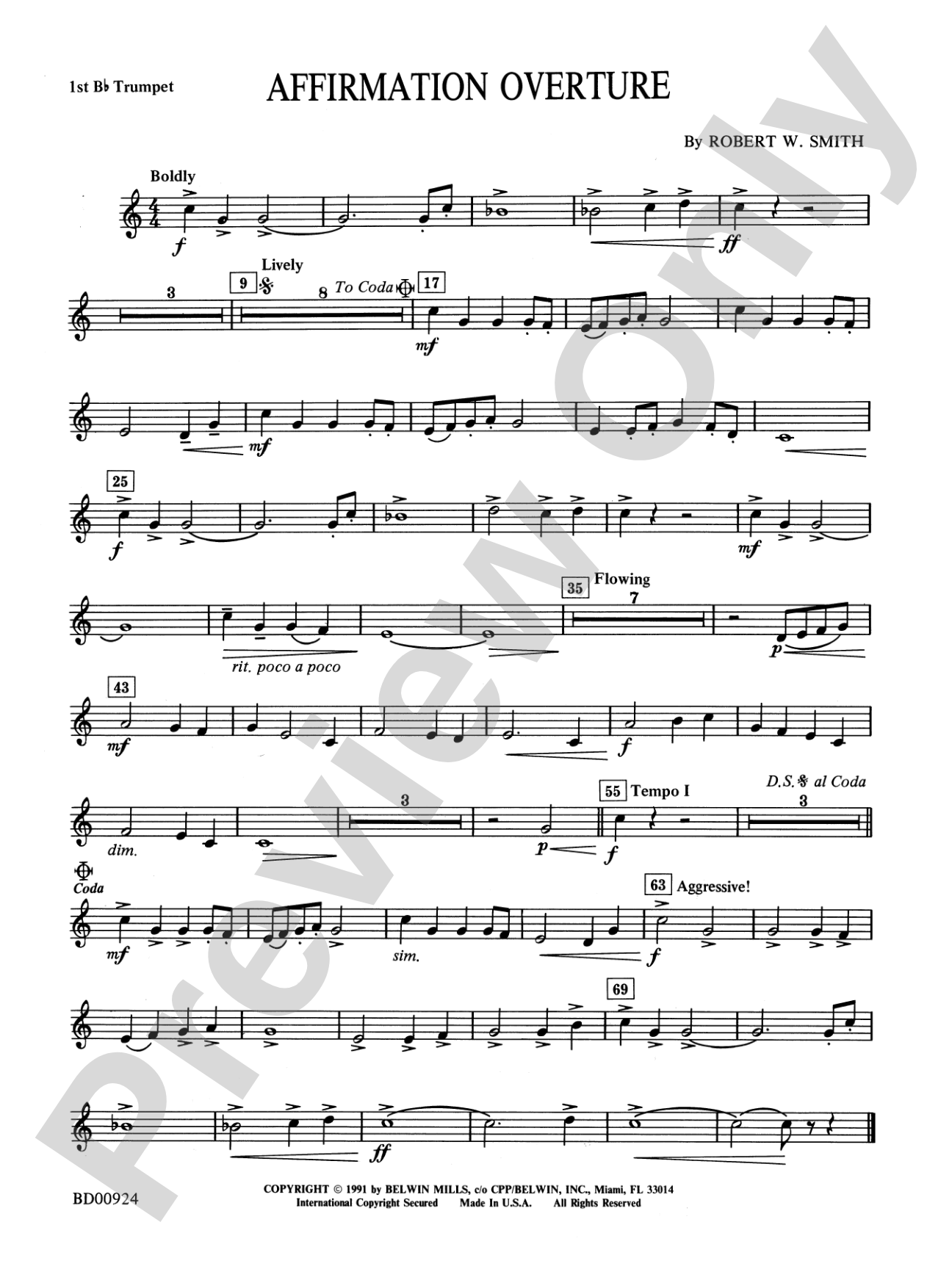 Affirmation Overture: 1st B-flat Trumpet