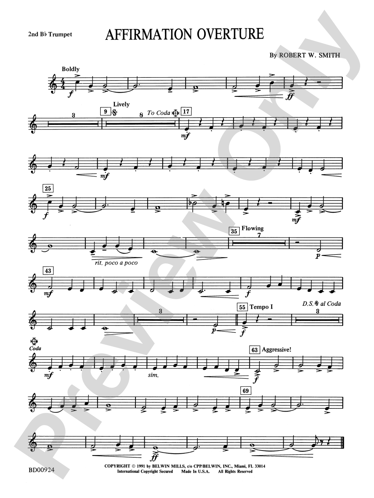 Affirmation Overture: 2nd B-flat Trumpet