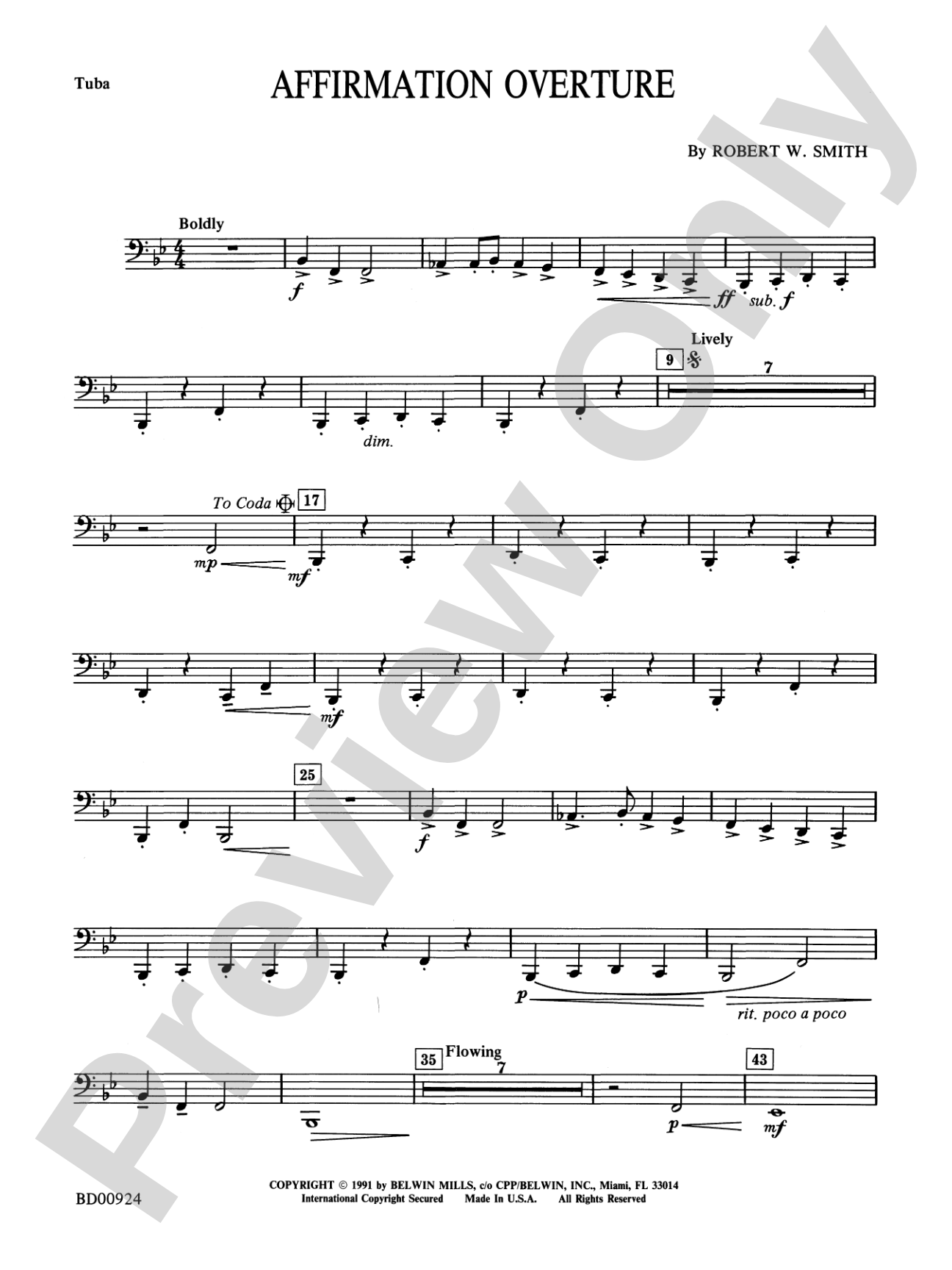 Affirmation Overture: Tuba