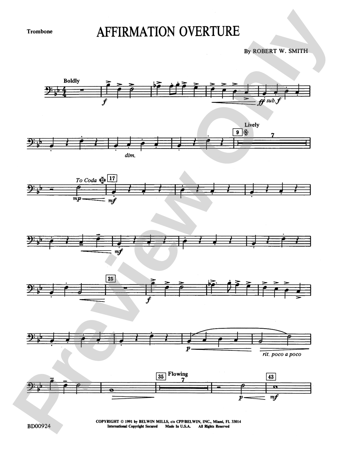 Affirmation Overture: 1st Trombone