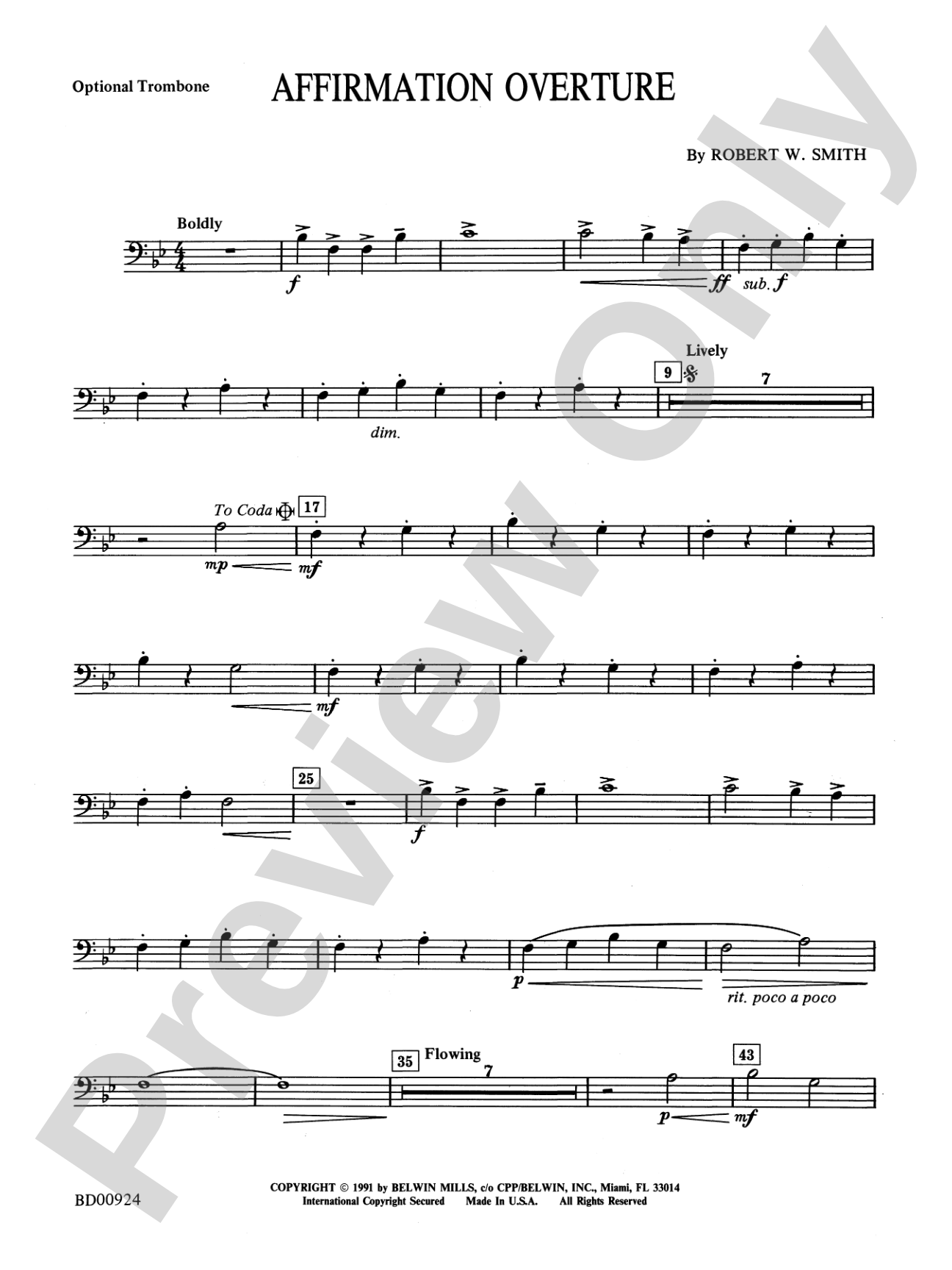 Affirmation Overture: 2nd Trombone