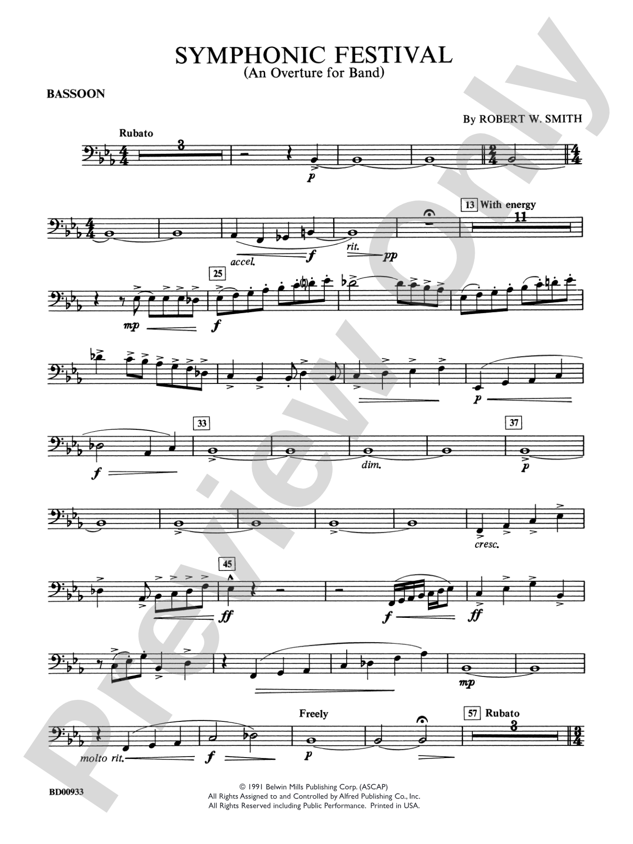 Symphonic Festival (An Overture for Band): Bassoon