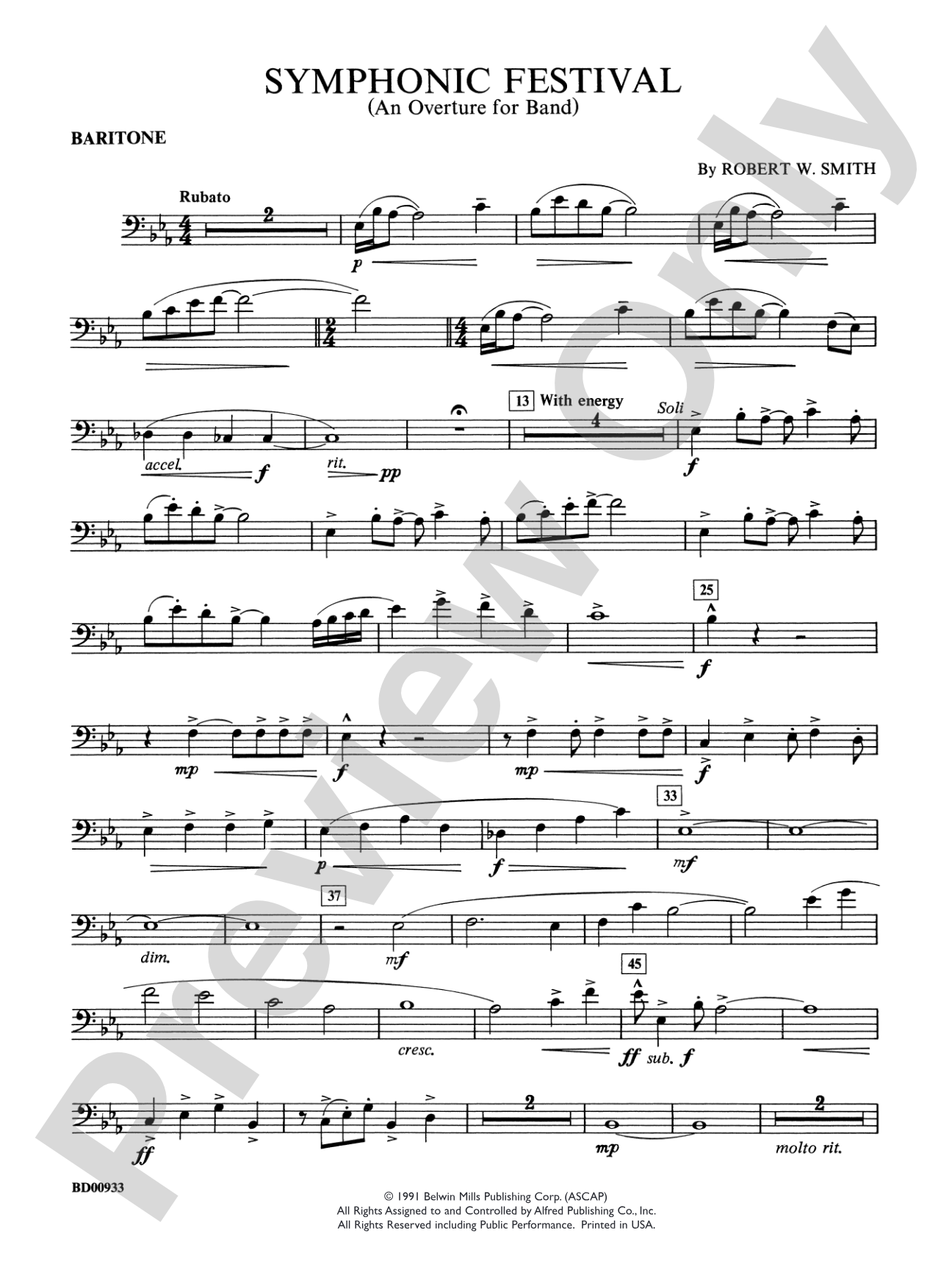 Symphonic Festival (An Overture for Band): Baritone B.C.