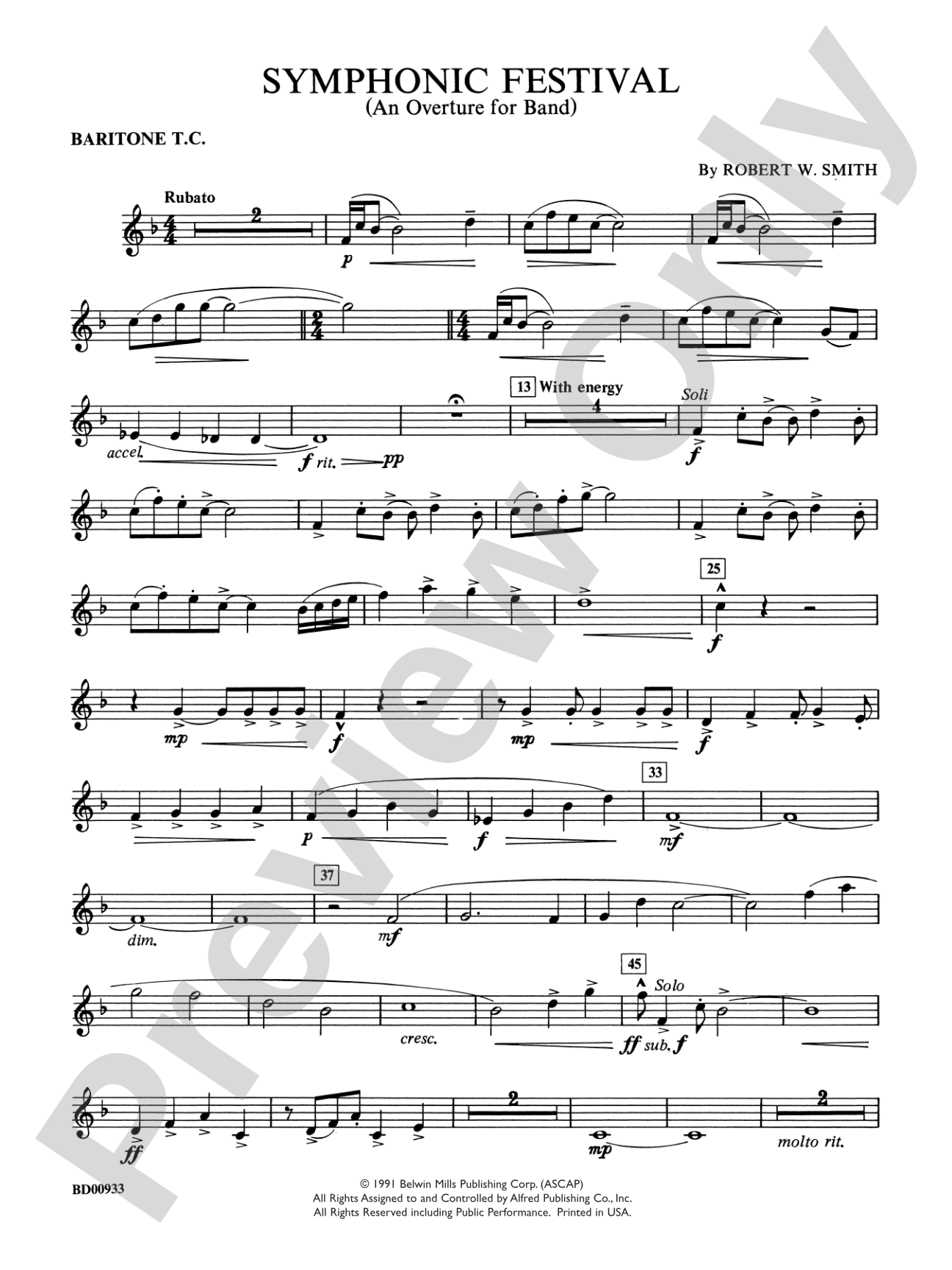 Symphonic Festival (An Overture for Band): Baritone T.C.