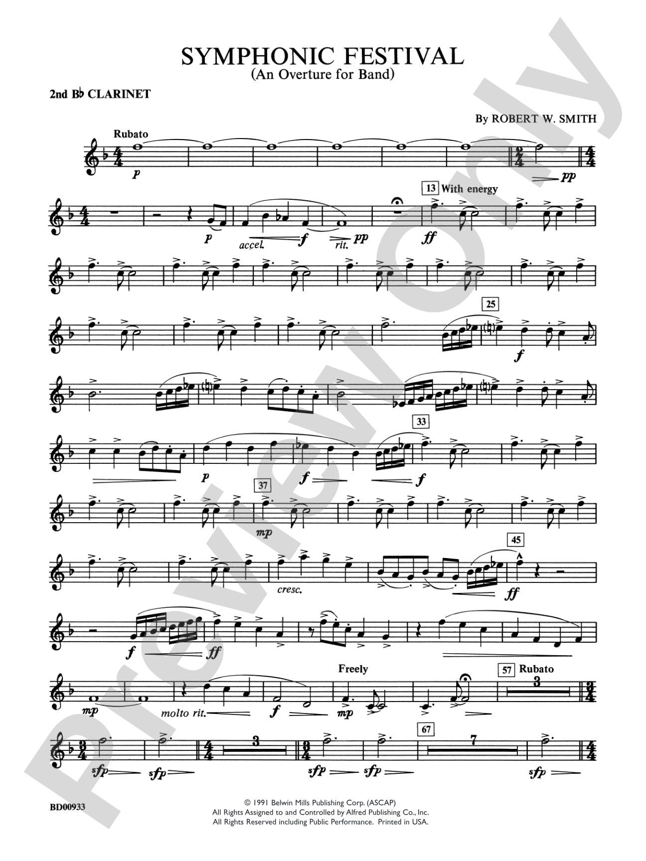 Symphonic Festival (An Overture for Band): 2nd B-flat Clarinet