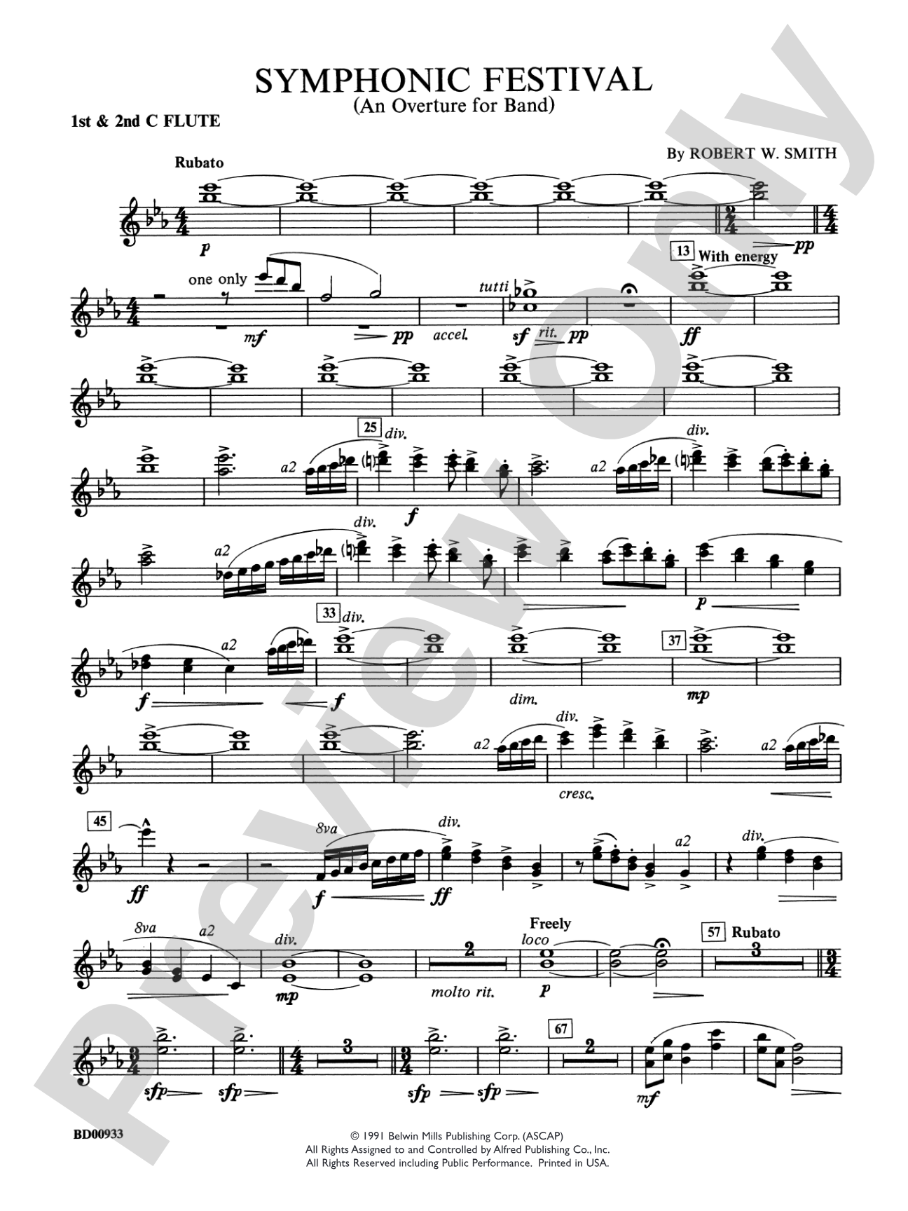 Symphonic Festival (An Overture for Band): 1st & 2nd Flute