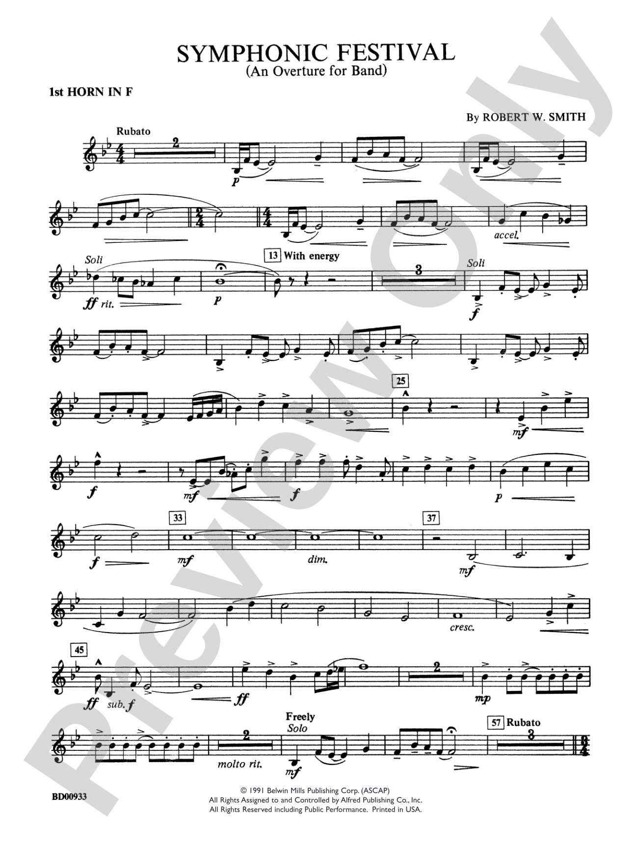 Symphonic Festival (An Overture for Band): 1st F Horn