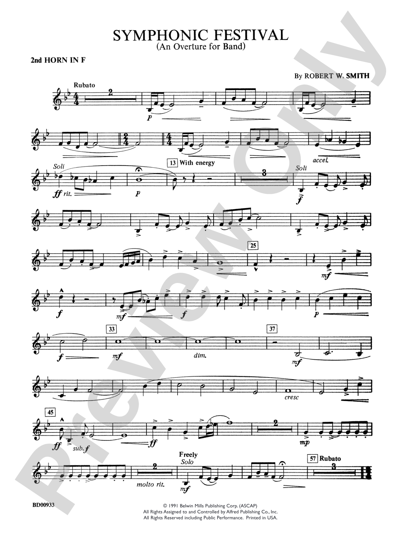 Symphonic Festival (An Overture for Band): 2nd F Horn