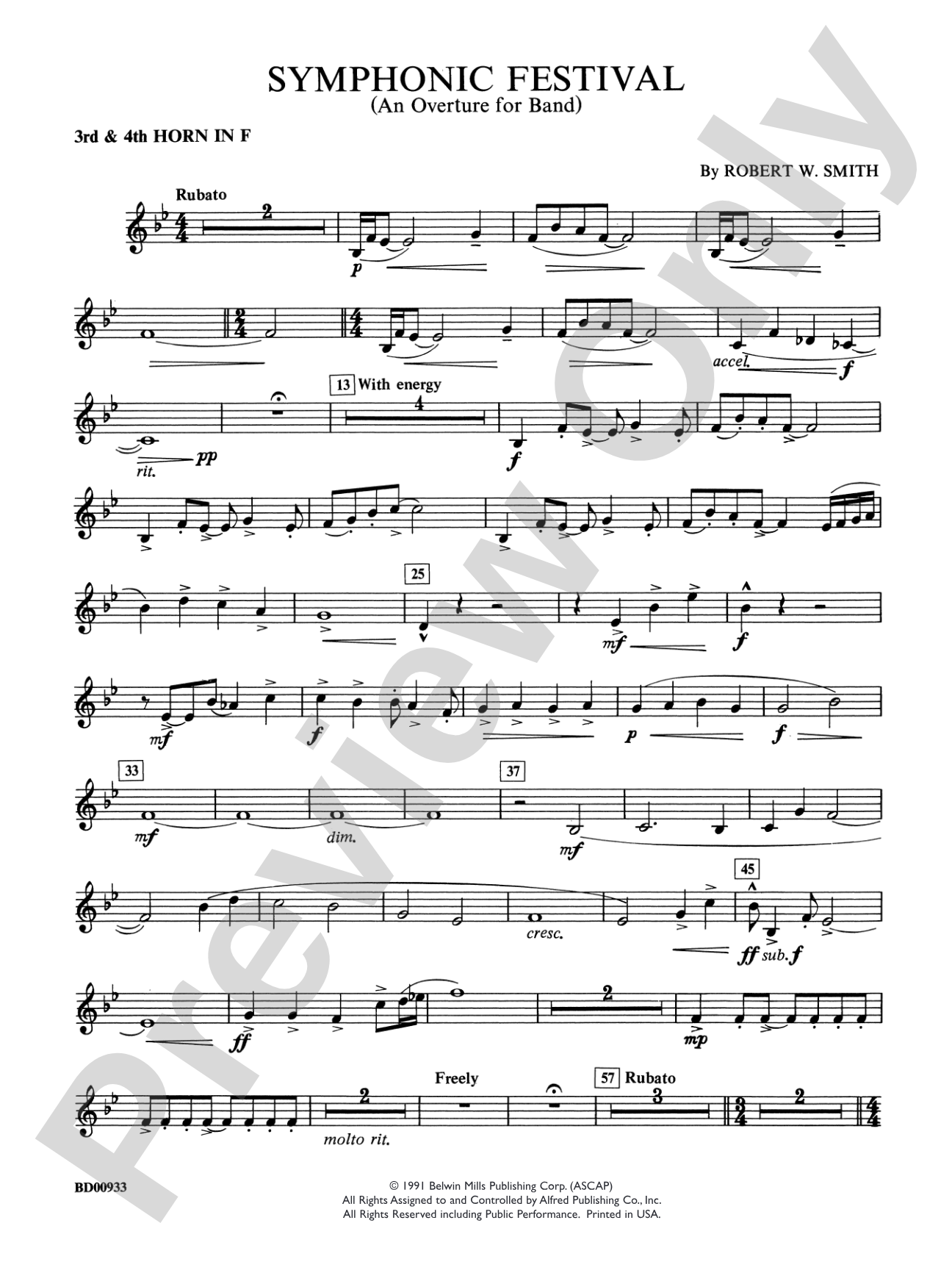 Symphonic Festival (An Overture for Band): 3rd & 4th F Horns