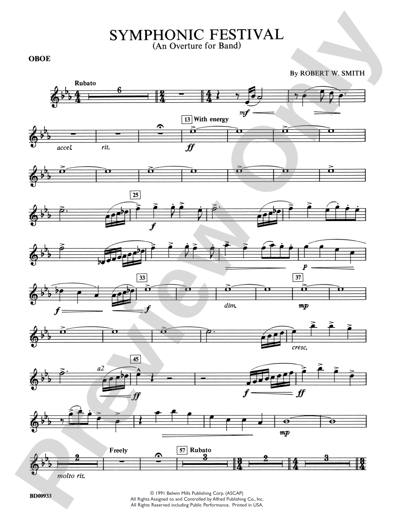 Symphonic Festival (An Overture for Band): Oboe