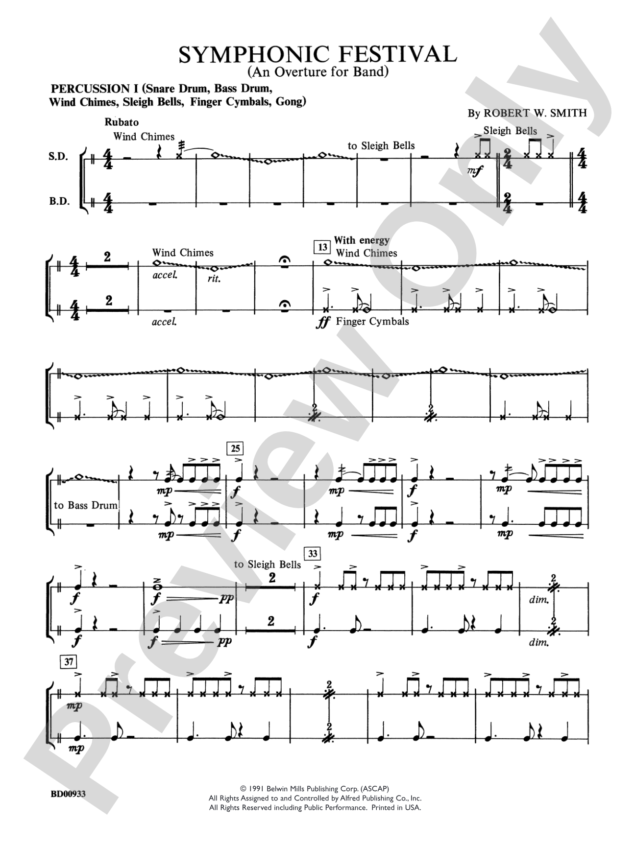 Symphonic Festival (An Overture for Band): 1st Percussion