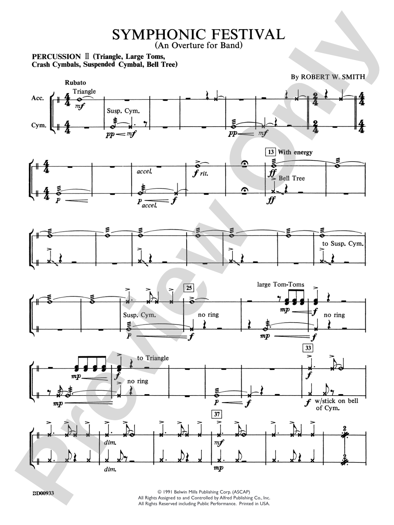 Symphonic Festival (An Overture for Band): 2nd Percussion