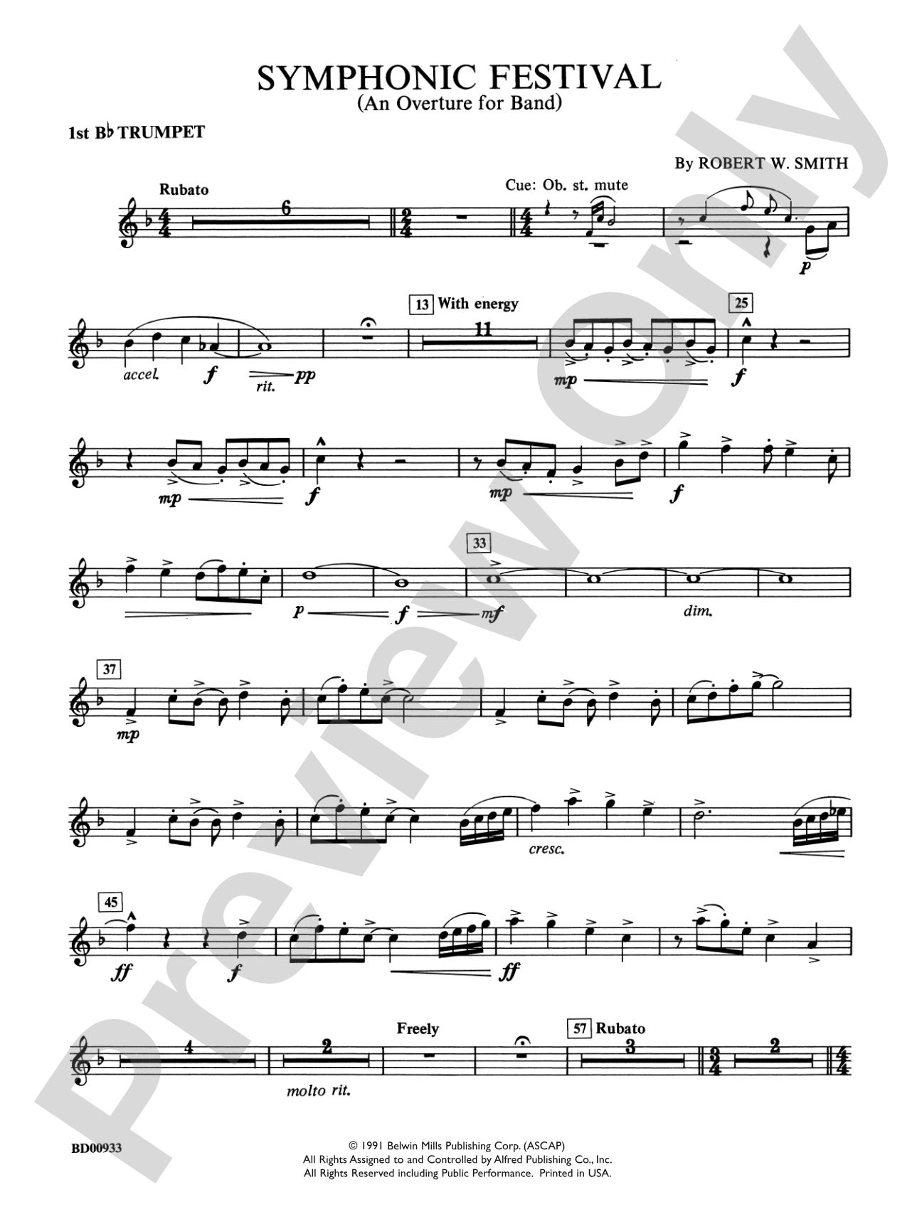 Symphonic Festival (An Overture for Band): 1st B-flat Trumpet