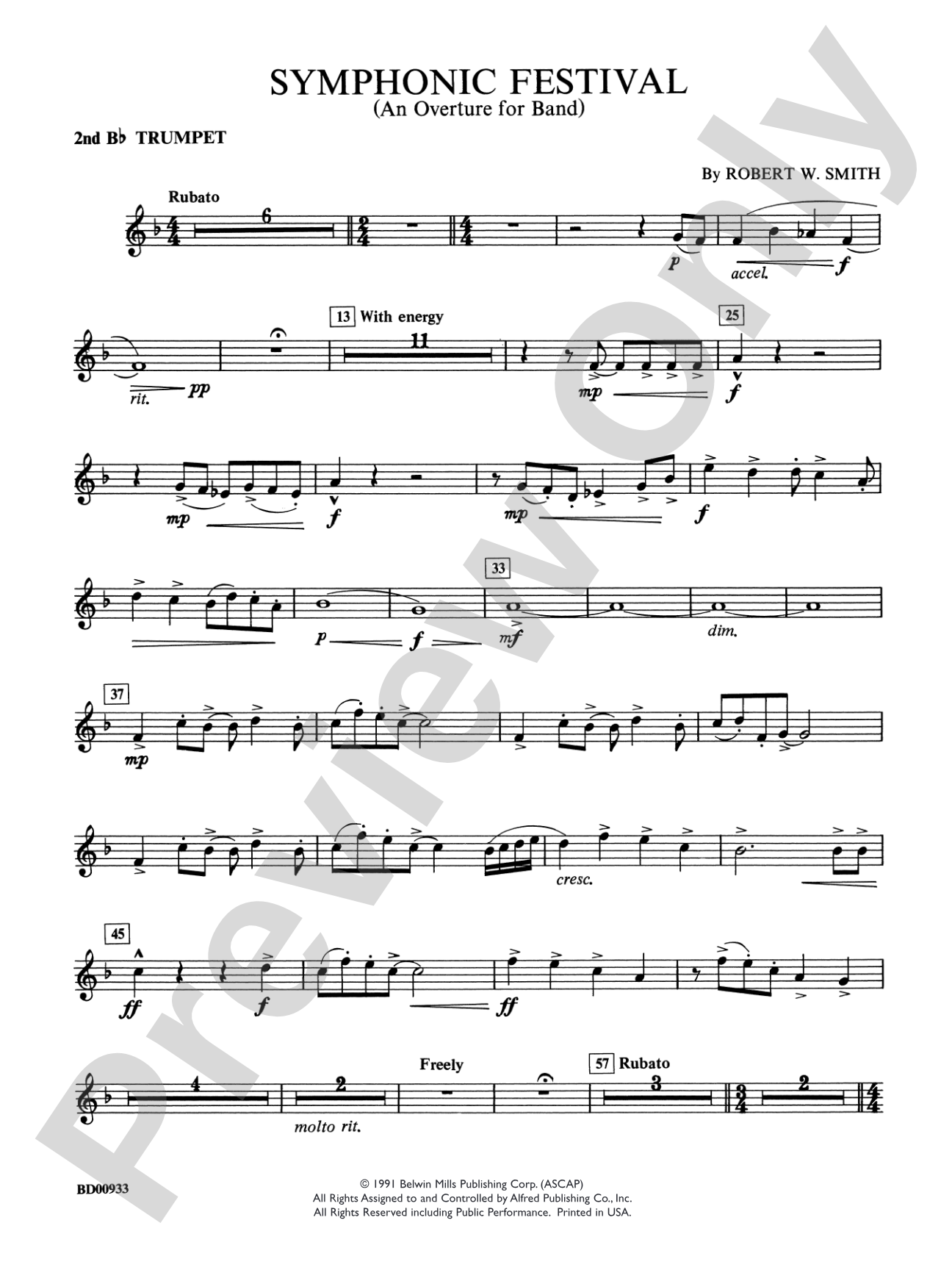 Symphonic Festival (An Overture for Band): 2nd B-flat Trumpet