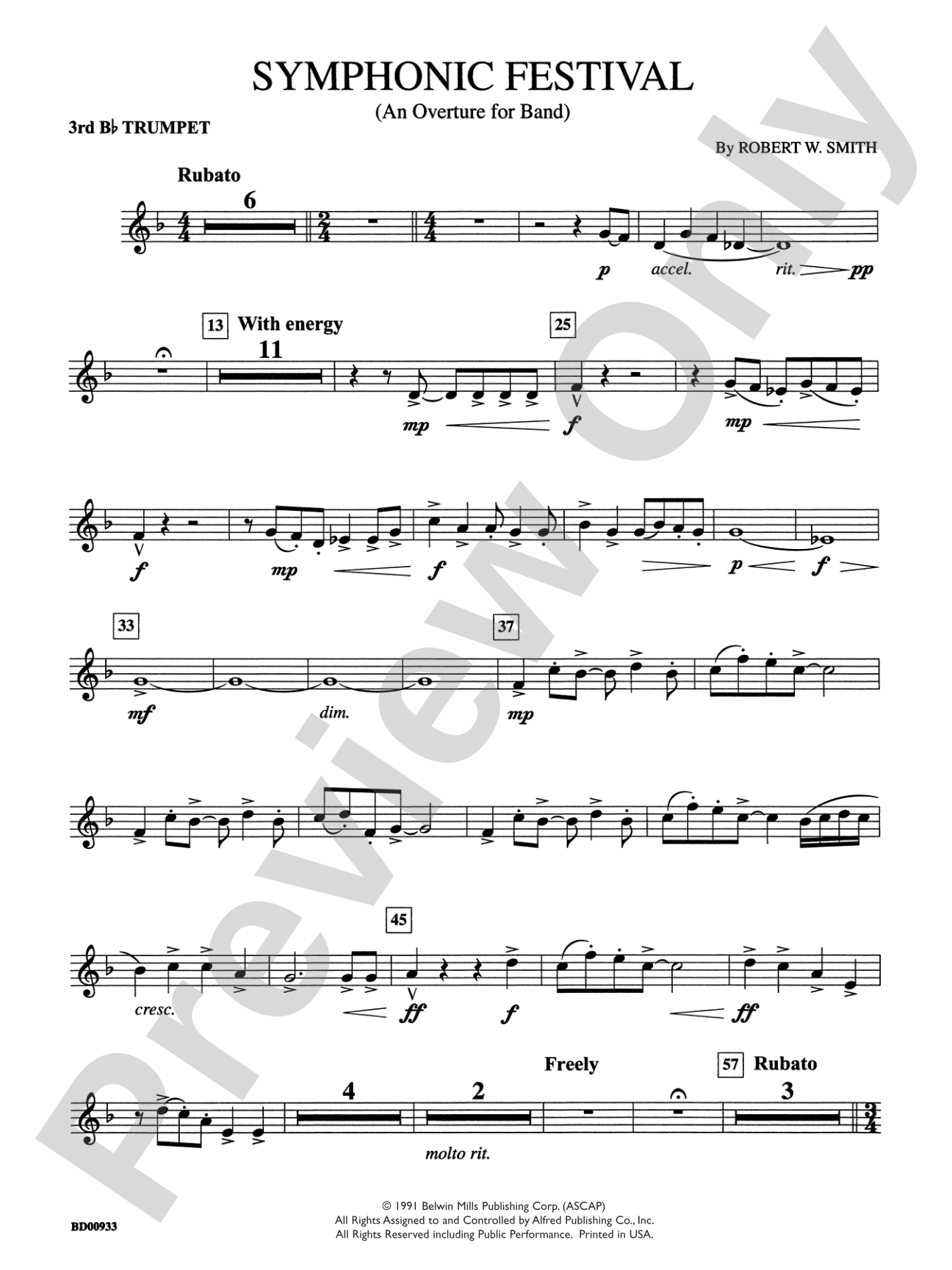 Symphonic Festival (An Overture for Band): 3rd B-flat Trumpet