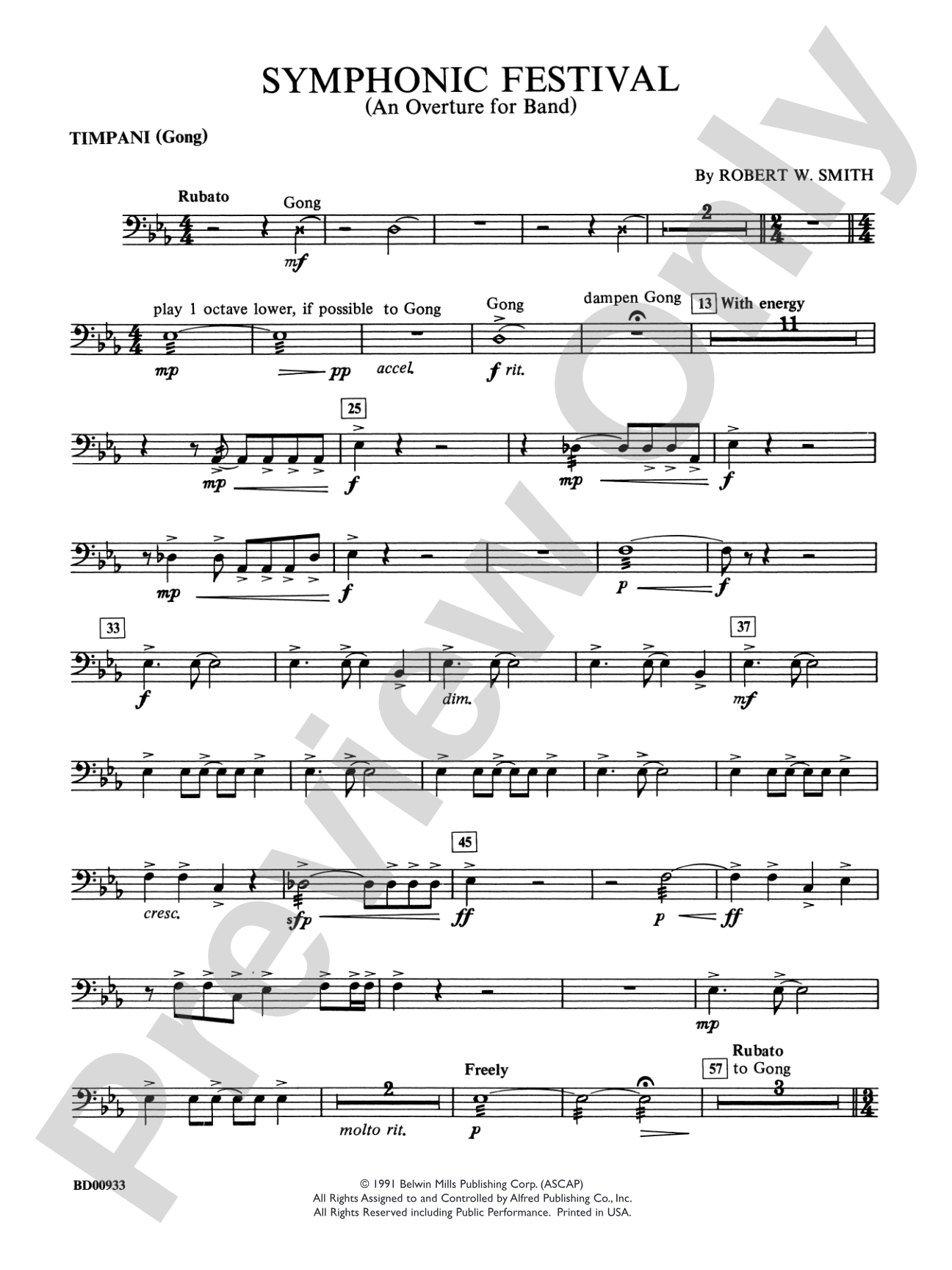 Symphonic Festival (An Overture for Band): Timpani