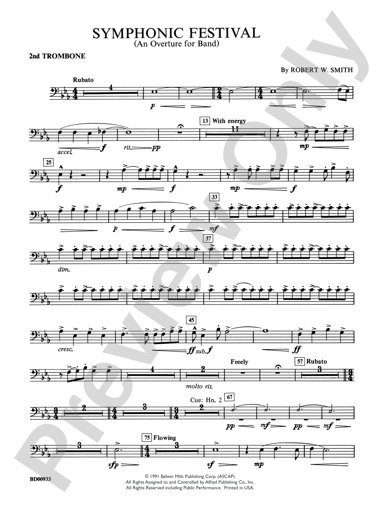 Symphonic Festival (An Overture for Band): 2nd Trombone
