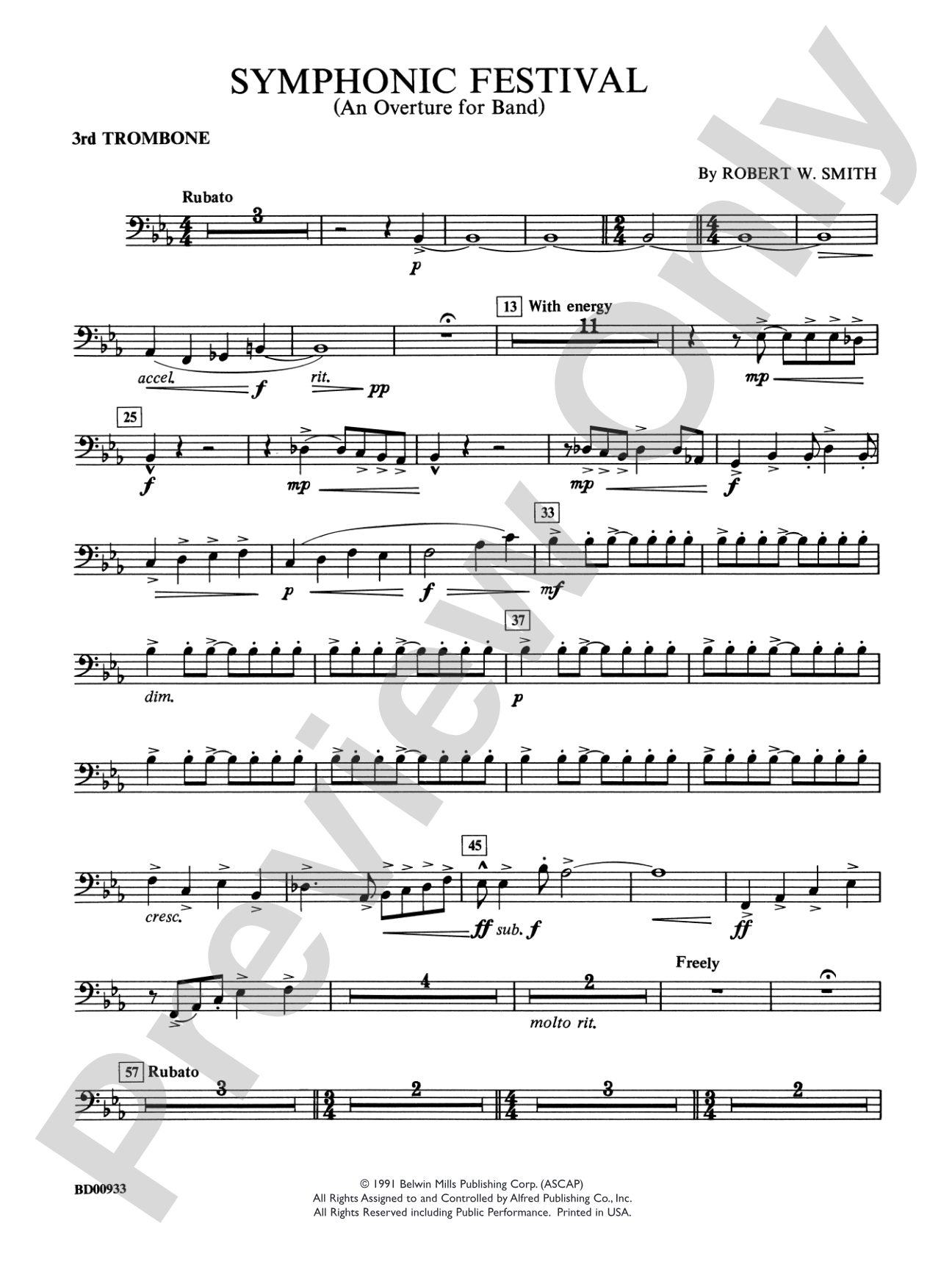 Symphonic Festival (An Overture for Band): 3rd Trombone