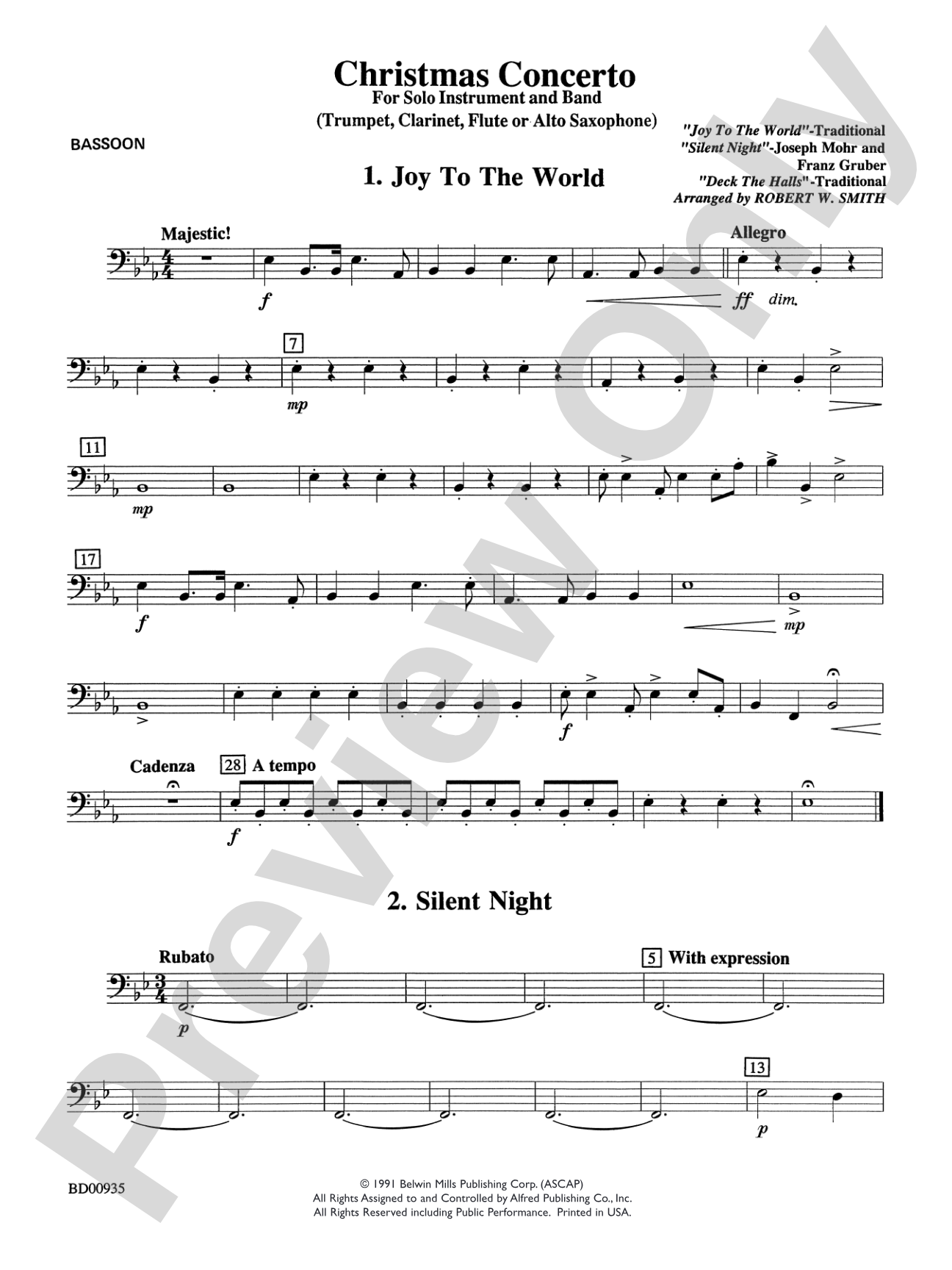 Christmas Concerto (Solo Trumpet, Clarinet, Flute, or Alto Saxophone and Band): Bassoon