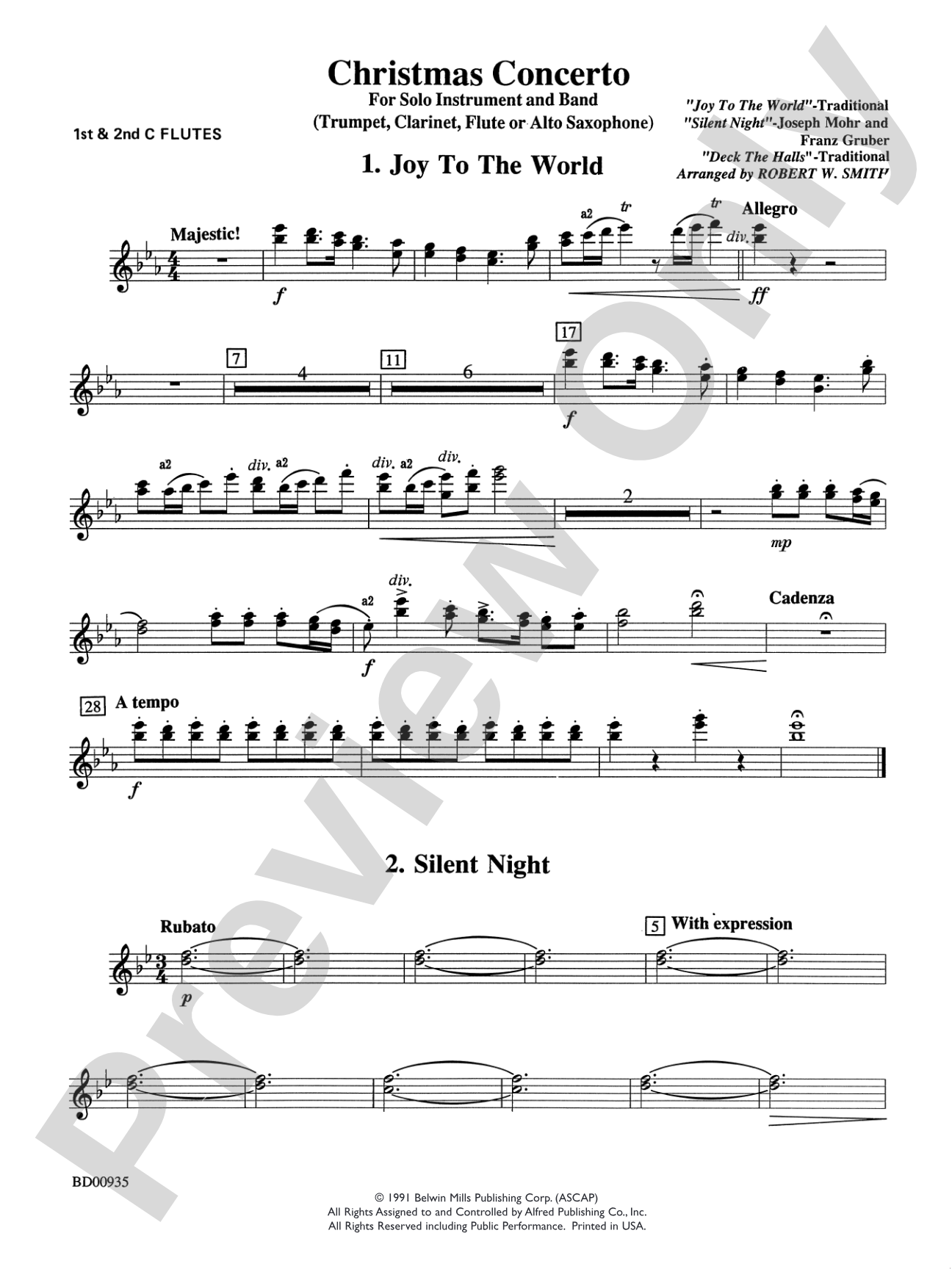 Christmas Concerto (Solo Trumpet, Clarinet, Flute, or Alto Saxophone and Band): Flute