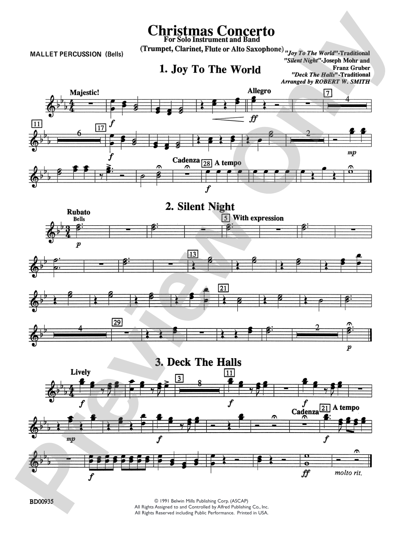Christmas Concerto (Solo Trumpet, Clarinet, Flute, or Alto Saxophone and Band): Mallets