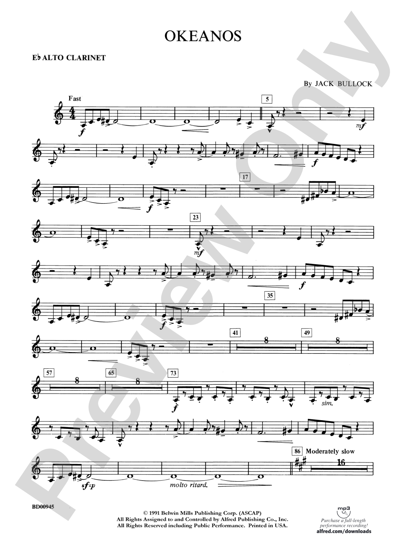 Okeanos: E-flat Alto Clarinet