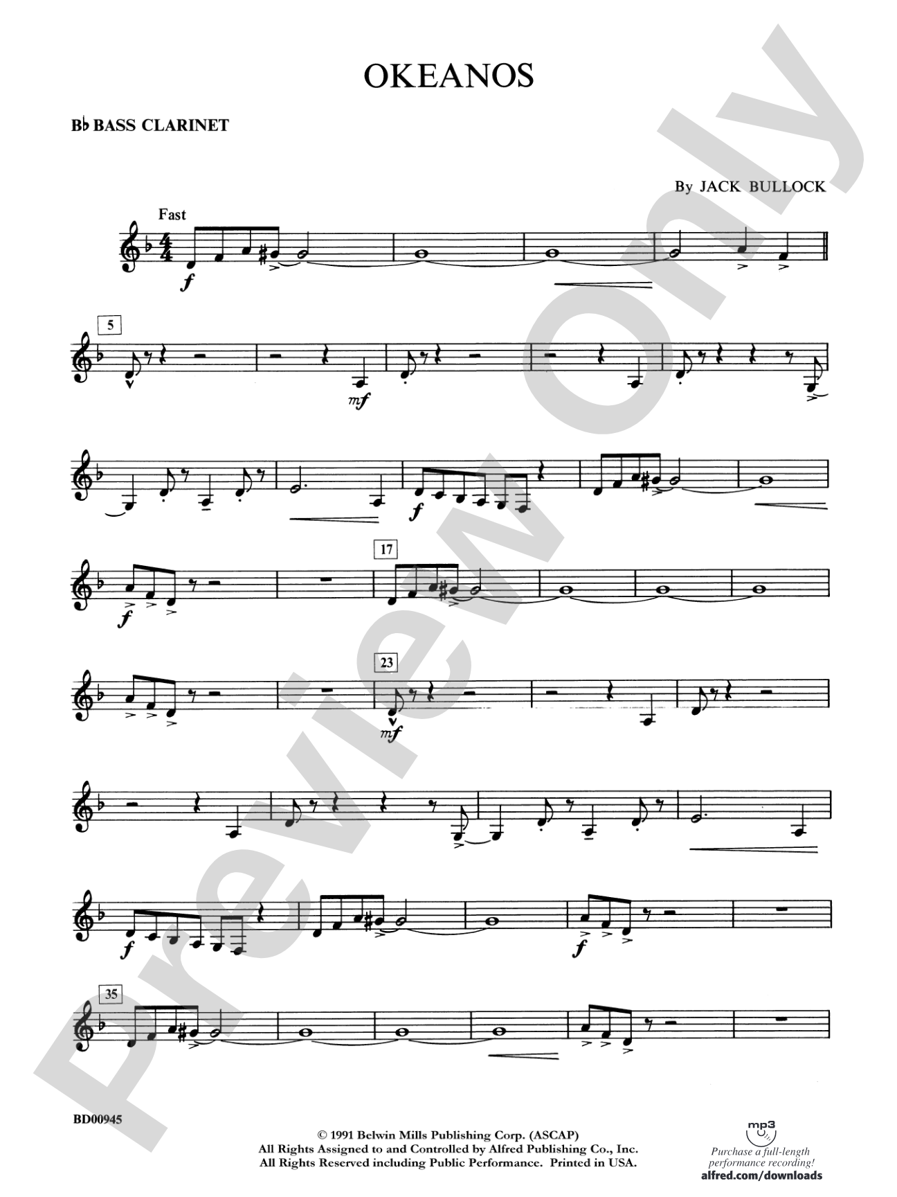 Okeanos: B-flat Bass Clarinet