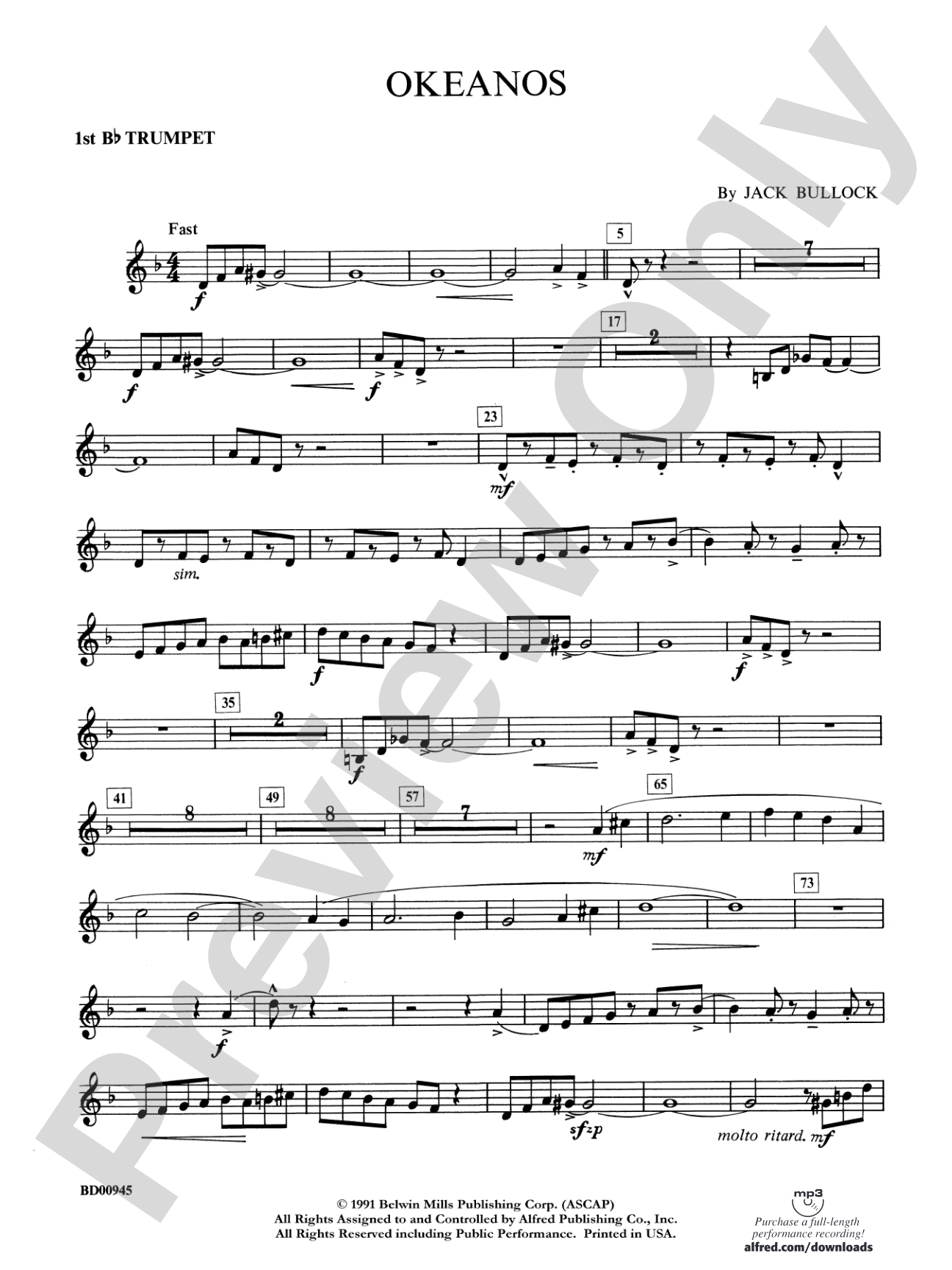 Okeanos: 1st B-flat Trumpet