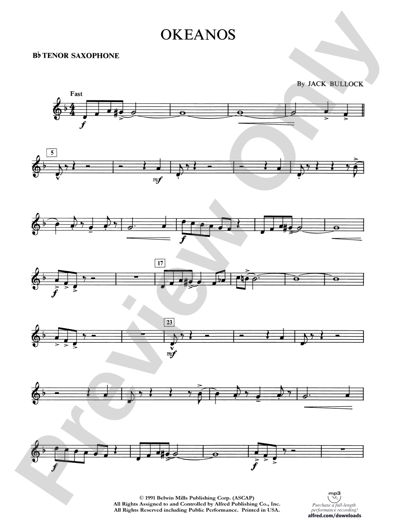 Okeanos: B-flat Tenor Saxophone